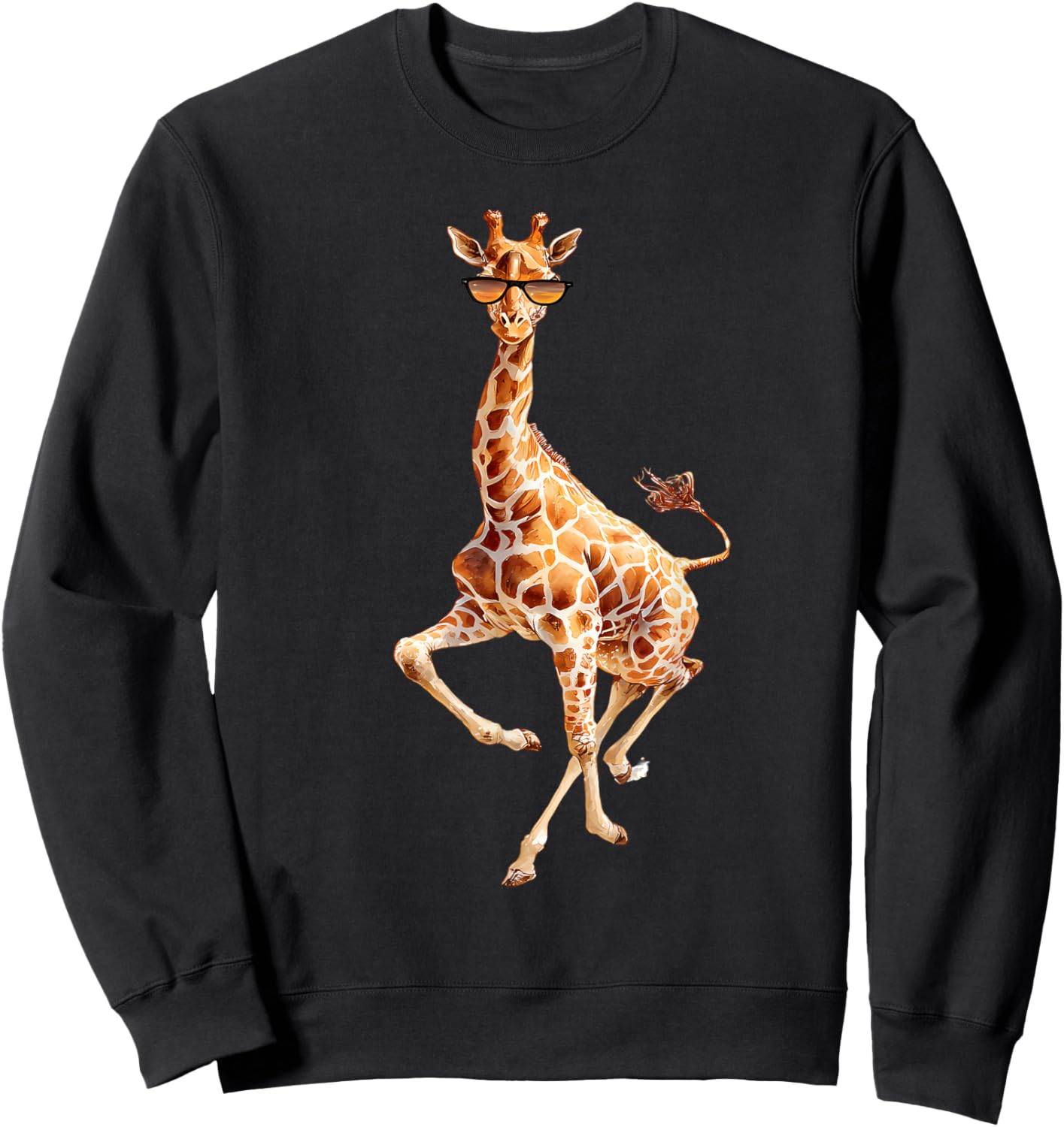 Giraffe Sunglasses Funny Giraffe Lover Safari Animal Animal Sweatshirt - Sweatshirt | Black