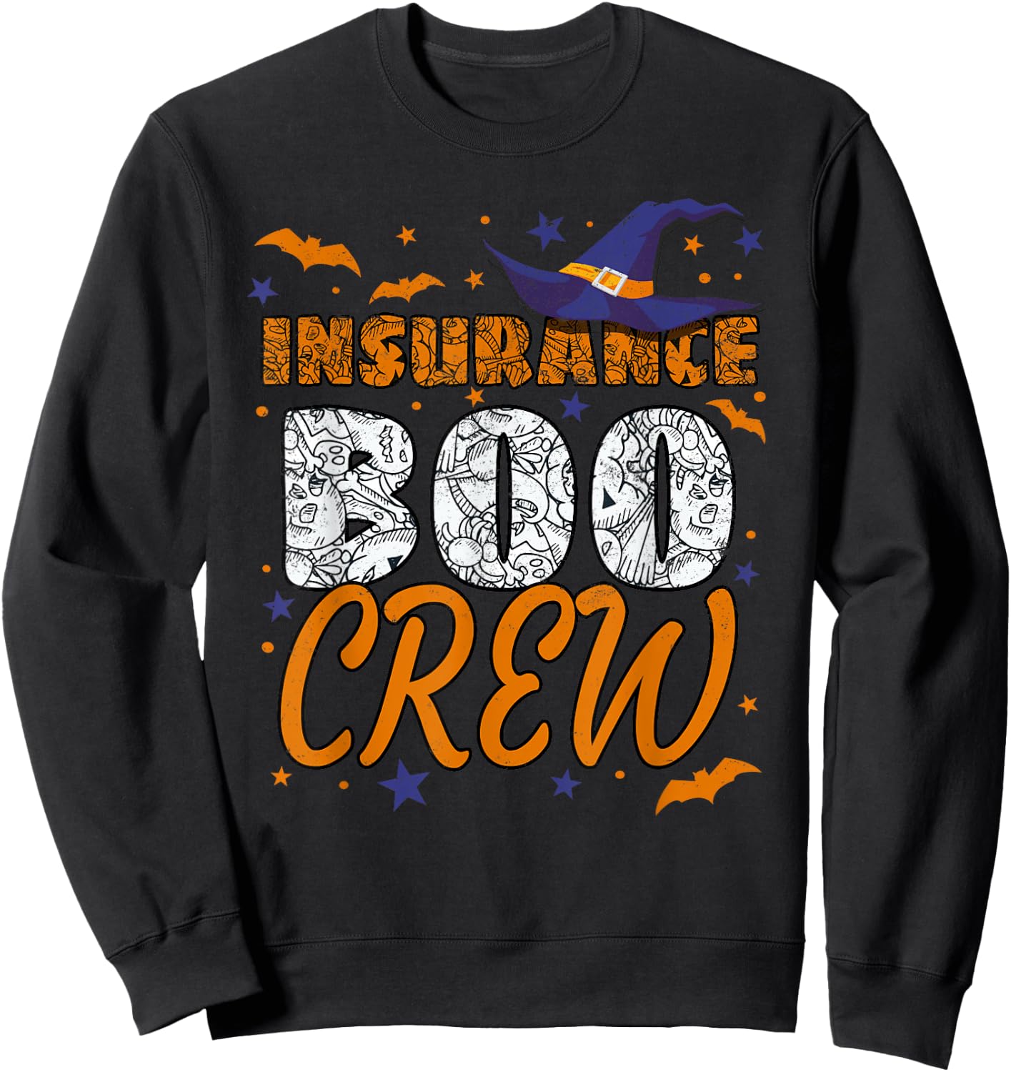 Insurance Boo Crew Halloween Insurance Agent Matching Sweatshirt - Sweatshirt | Black