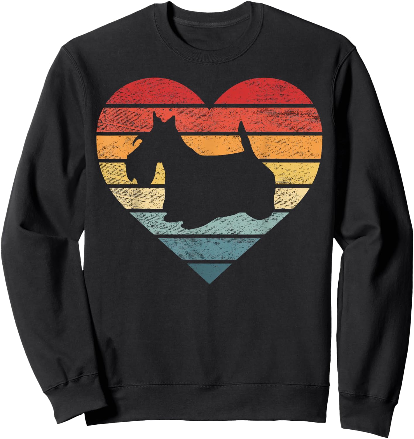 Scottish Terrier Lover Owner Gifts Retro Sunset Dog Mom Dad Sweatshirt - Sweatshirt | Black