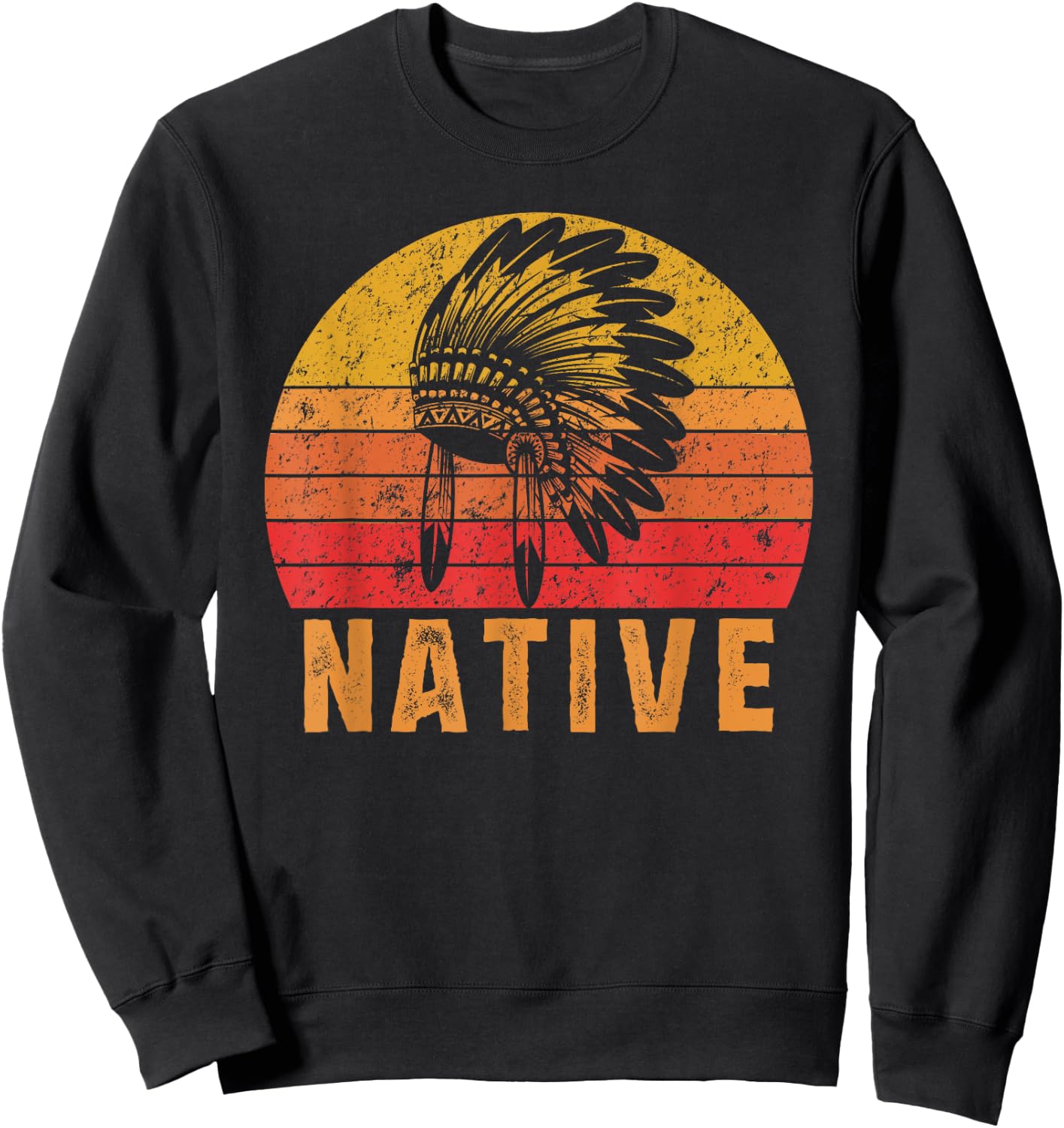Native American Pride Vintage Native Indian Sweatshirt - Sweatshirt | Black