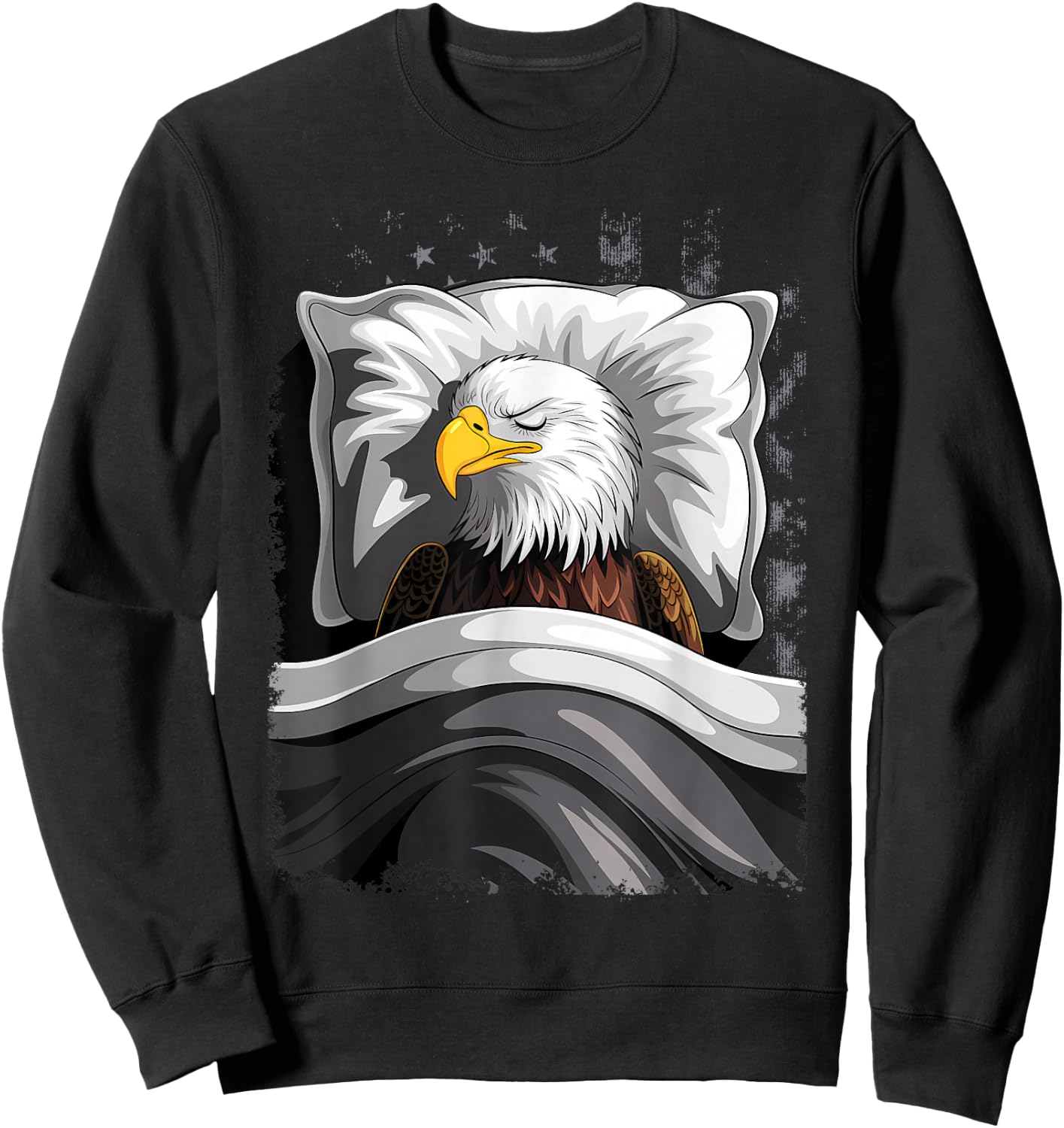 Eagle Sleeping Animal Pajamas Nap PJs Outfit Bald Eagle Sweatshirt - Sweatshirt | Black