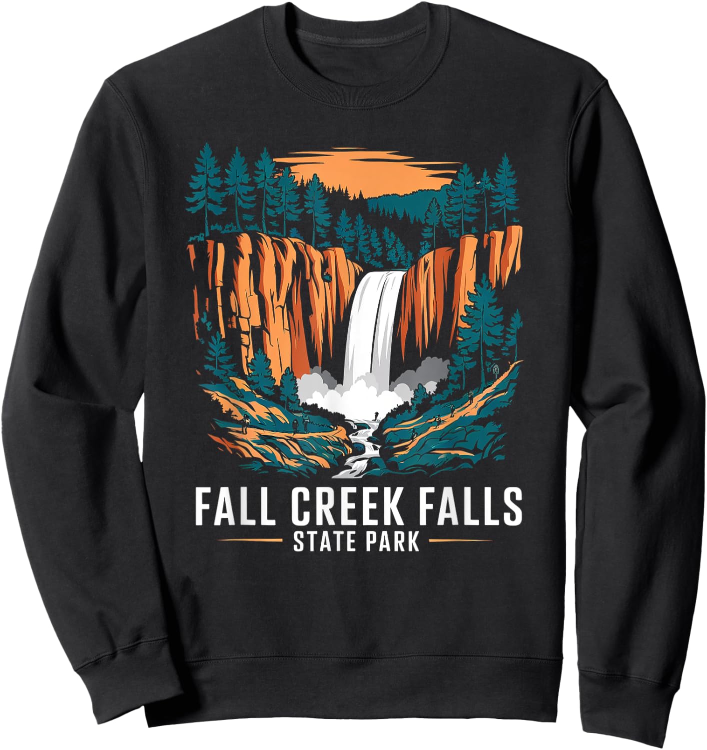 Fall Creek Falls State Park Tennessee Hiking Camper Souvenir Sweatshirt - Sweatshirt | Black