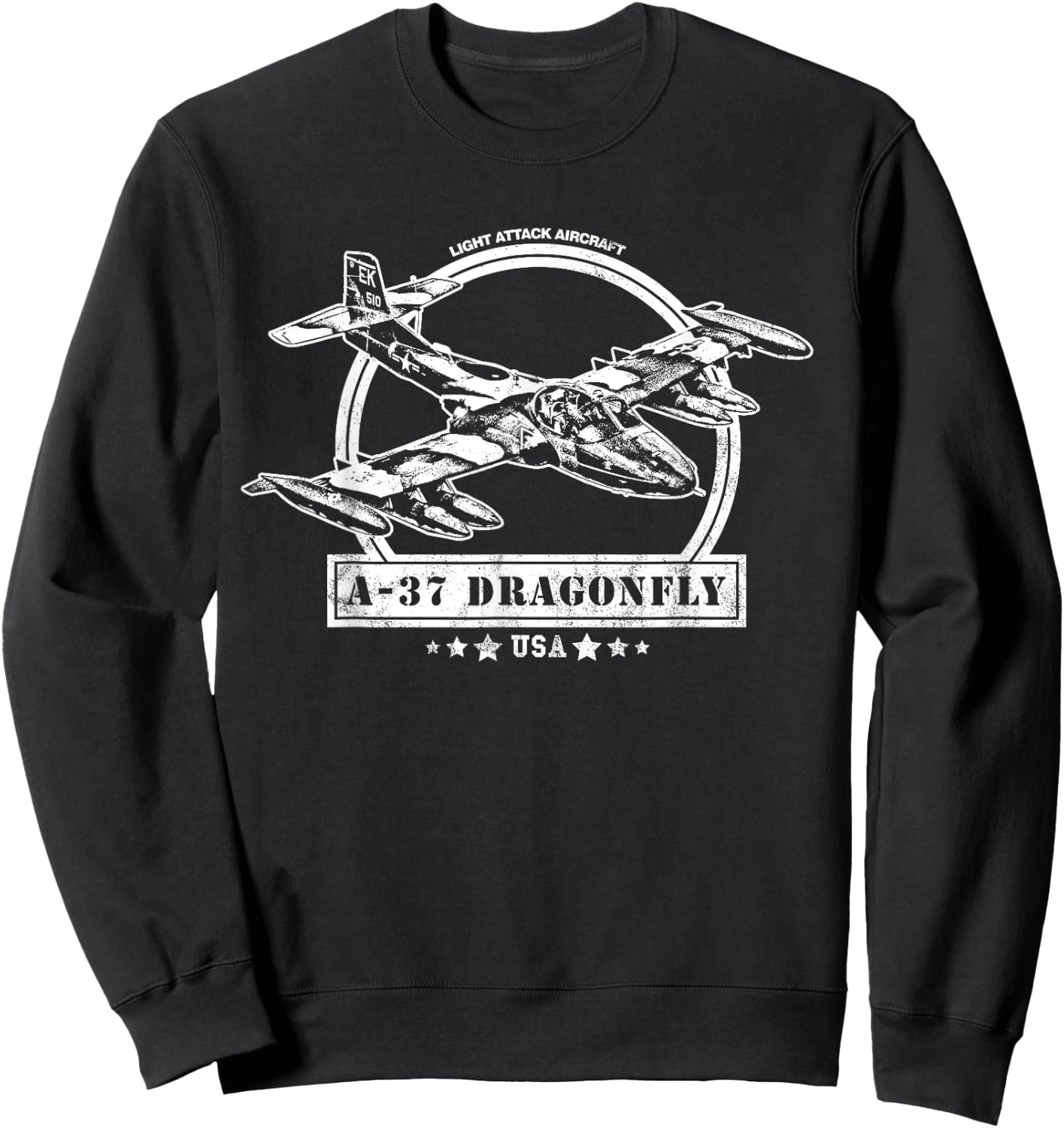 Military Vehicles & Gifts A-37 Dragonfly Aircraft Sweatshirt - Sweatshirt | Black