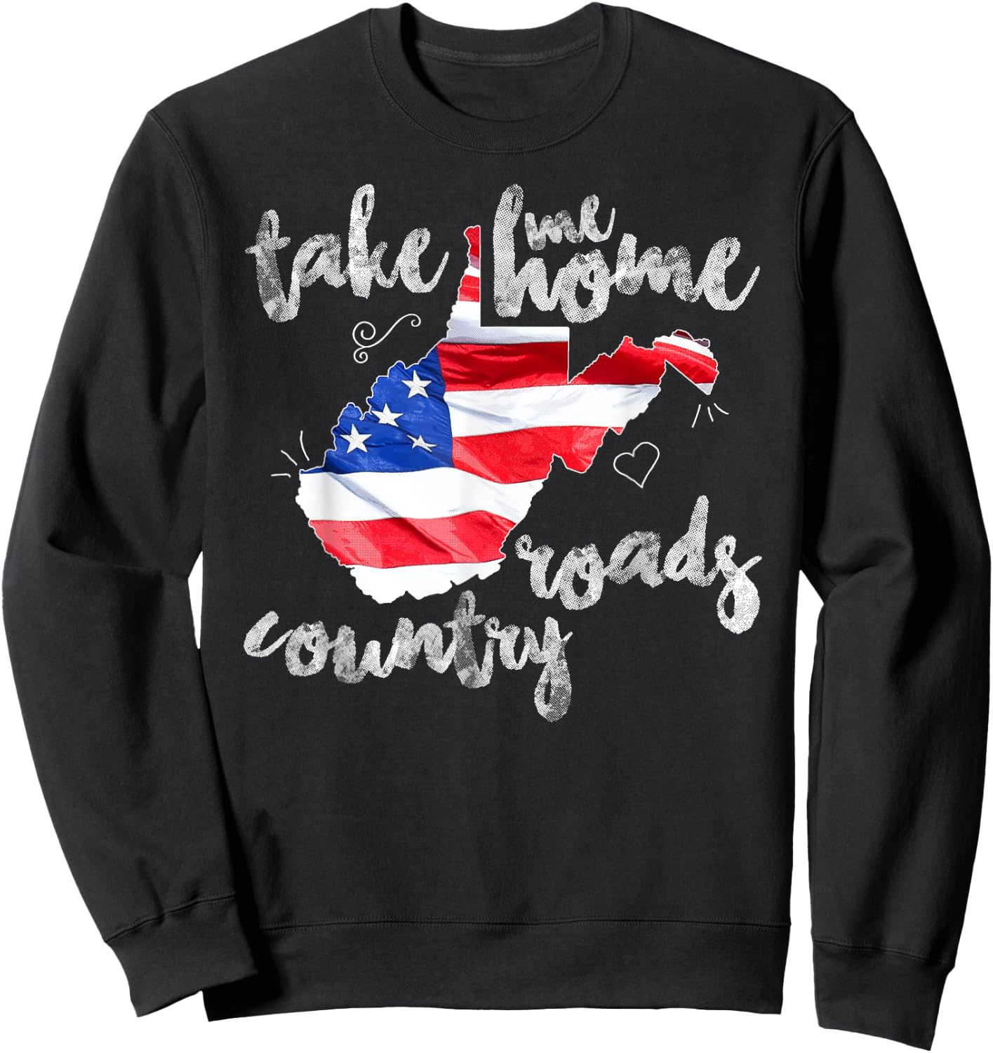 WV Country Roads Enlarged Version West Virginia Sweatshirt - Sweatshirt | Black