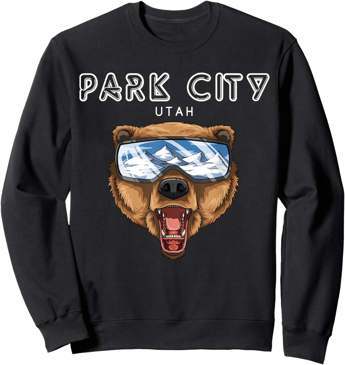 Park City Utah - USA Grizzly Ski Resort 80s Retro Gift Sweatshirt - Sweatshirt | Black