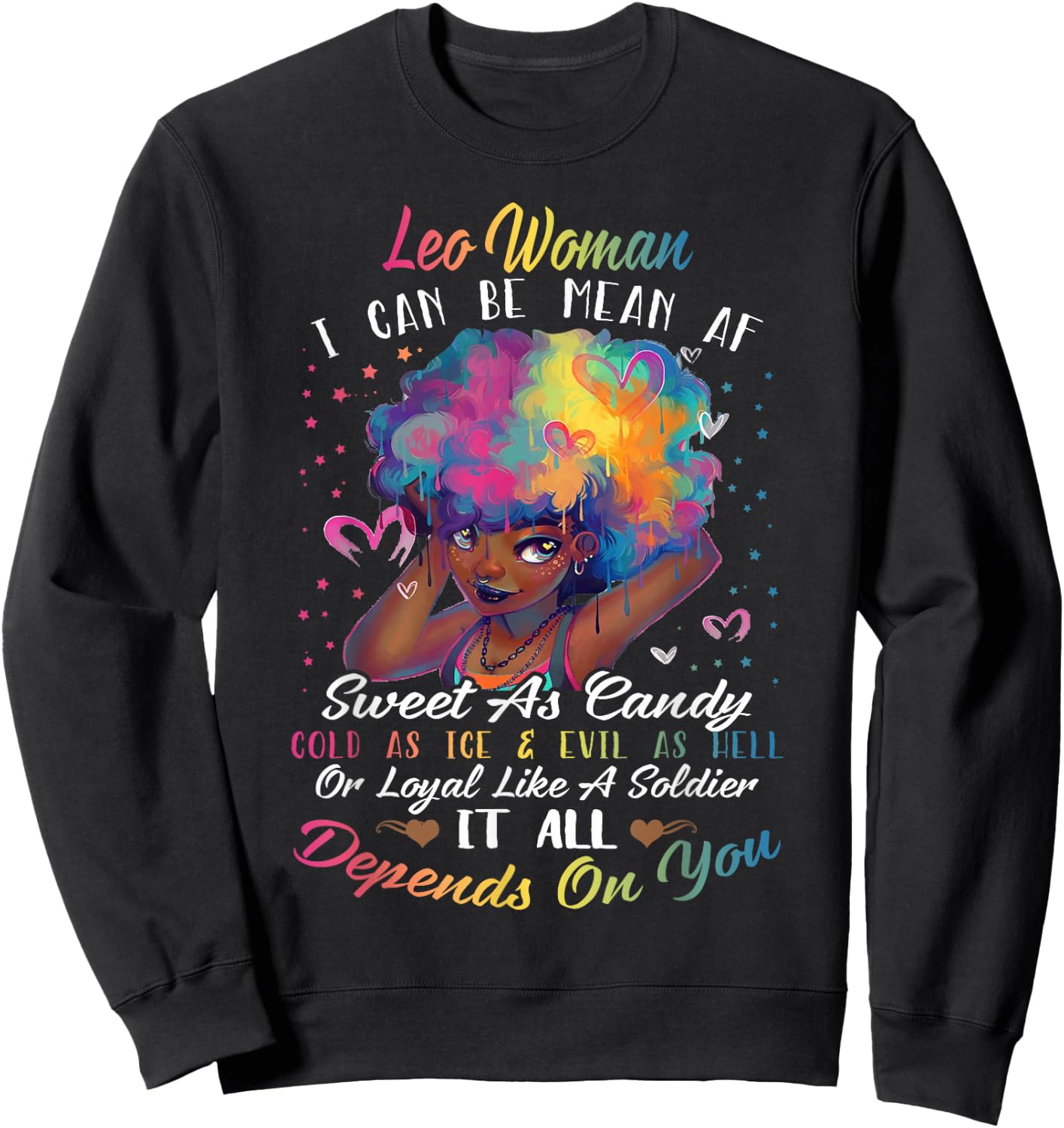 Leo woman T Shirt I'm A Leo Girl Shirt Sweatshirt - Sweatshirt | Black