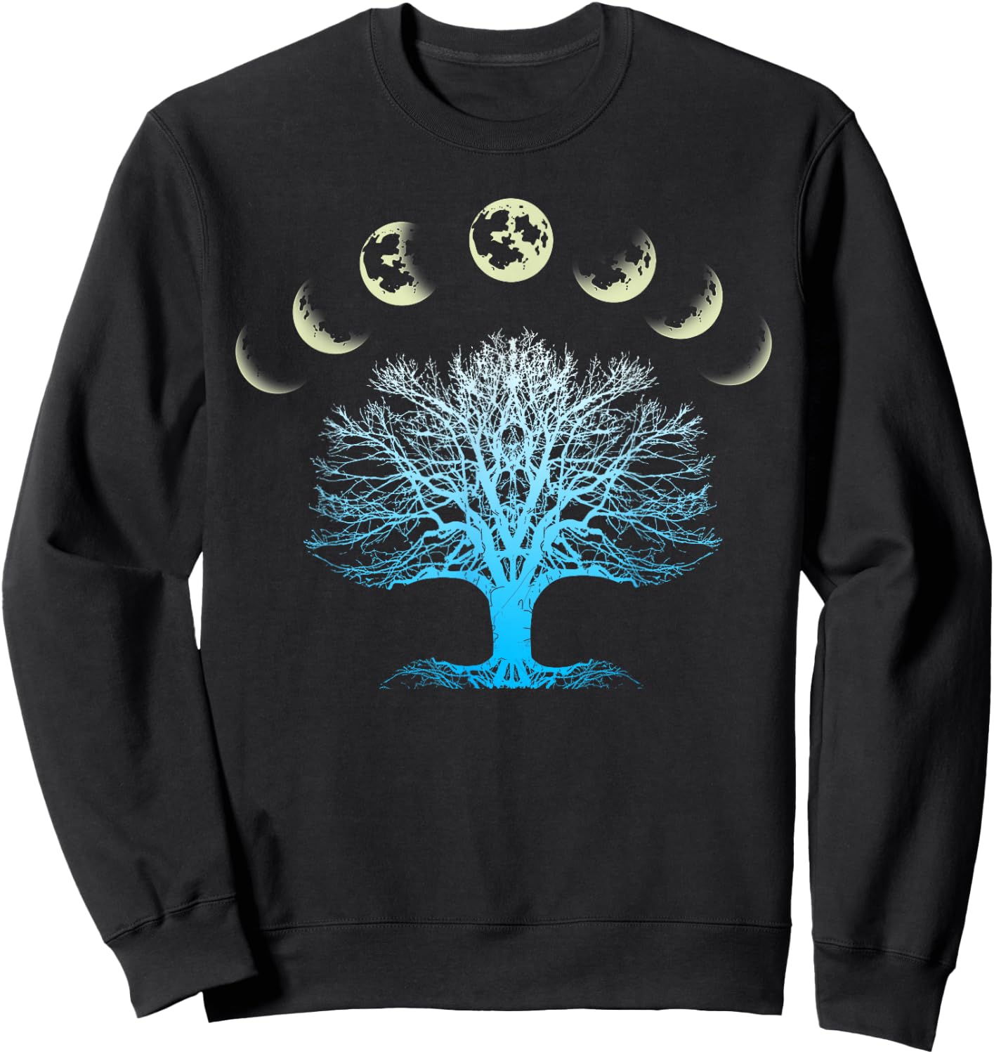 Tree Of Life Spiritual Shirt Moonphases for Yoga Sweatshirt - Sweatshirt | Black