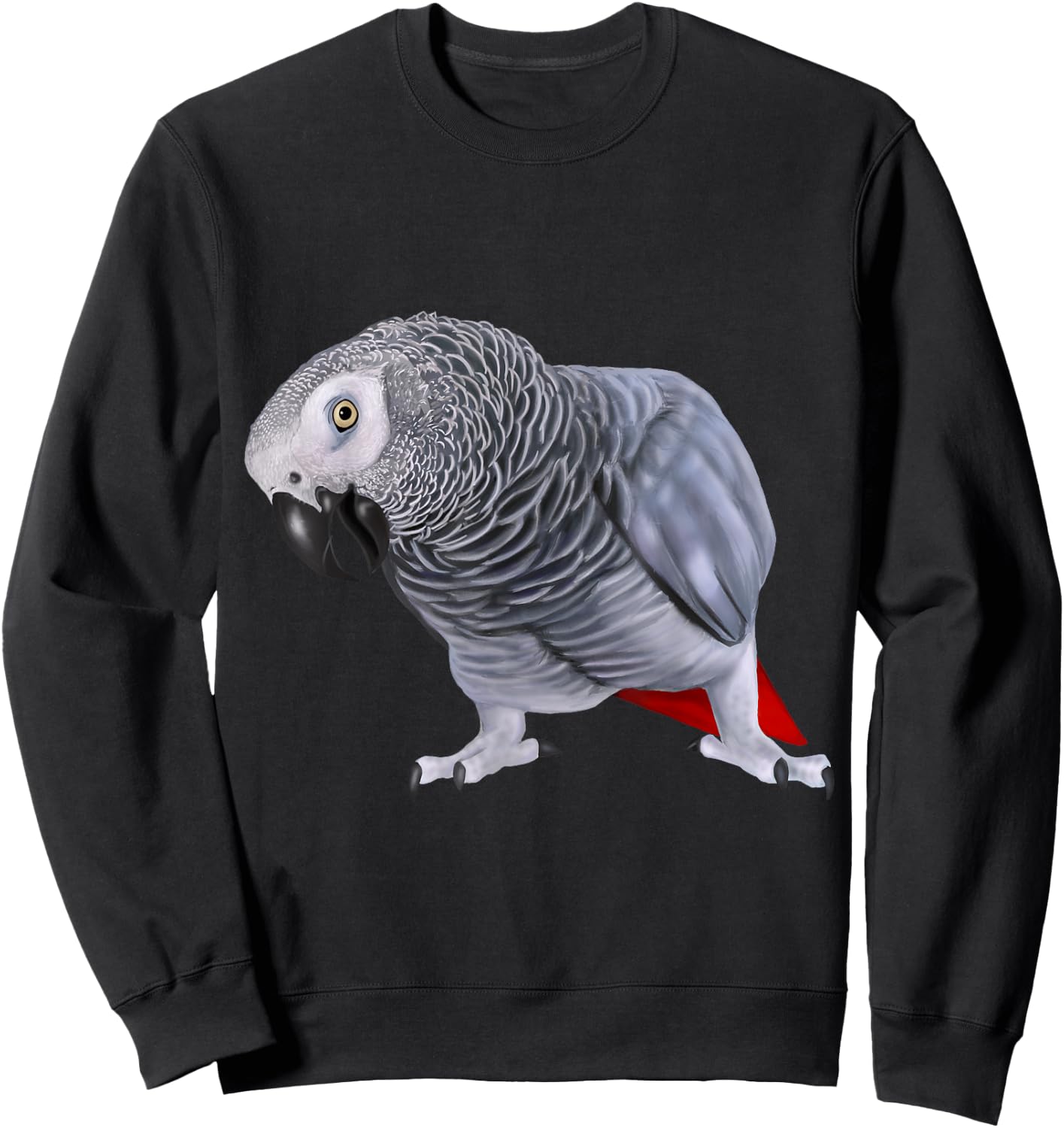 African Grey Parrot Bird Sweatshirt - Sweatshirt | Black