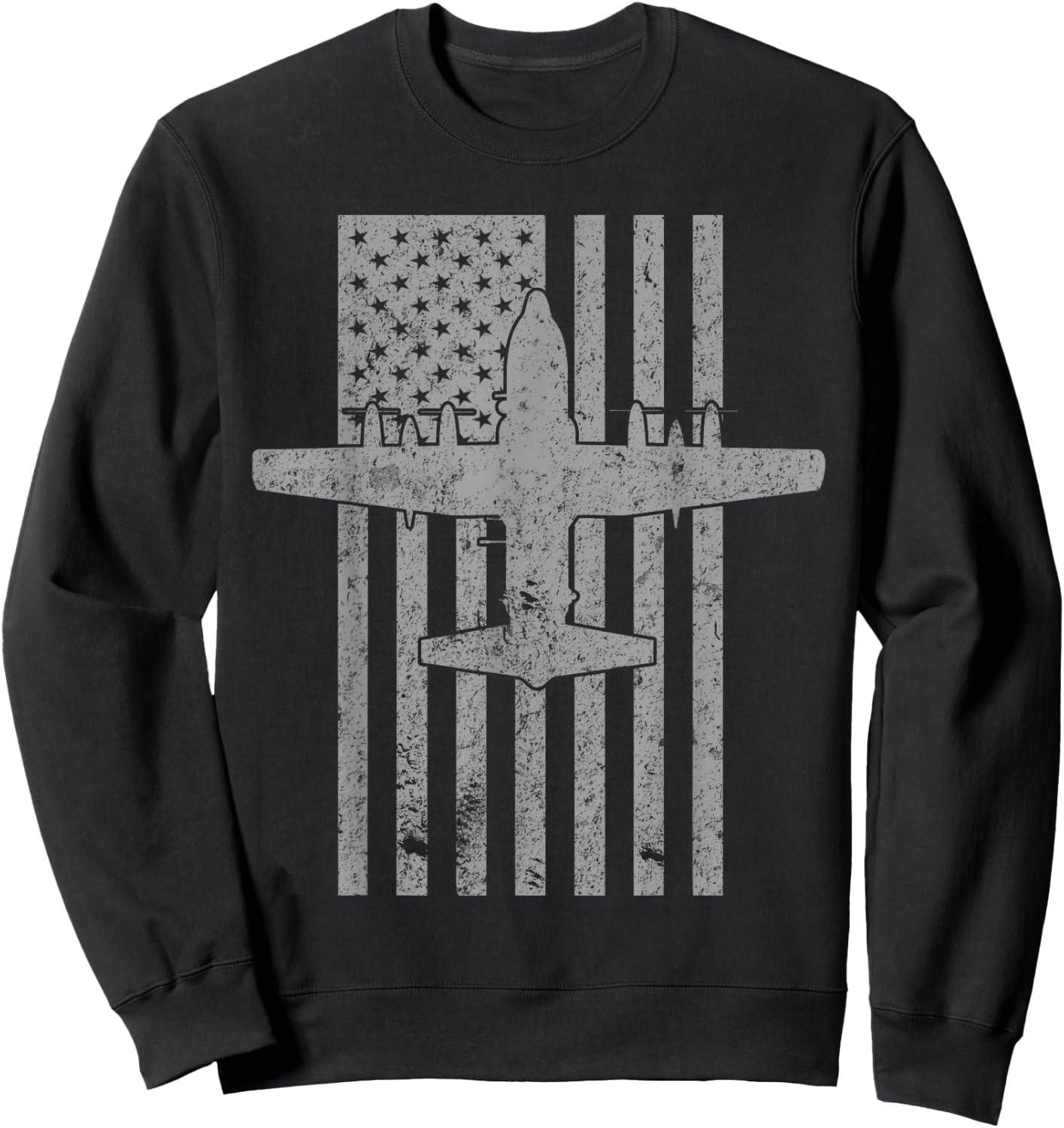 AC-130 Spectre Spooky Gunship Airplane Vintage Flag Sweatshirt - Sweatshirt | Black