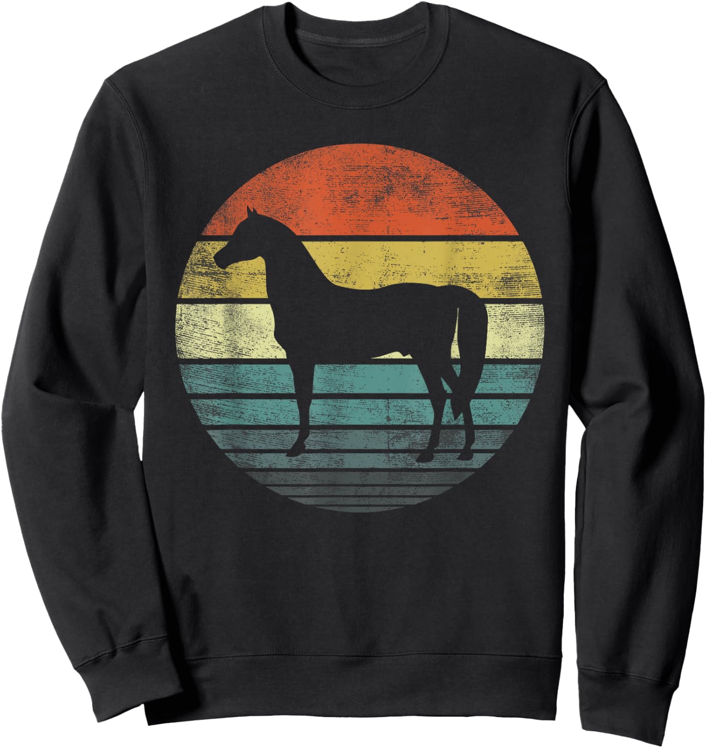Horse Lover Gifts Horseback Riding Equestrian Retro Vintage Sweatshirt - Sweatshirt | Black