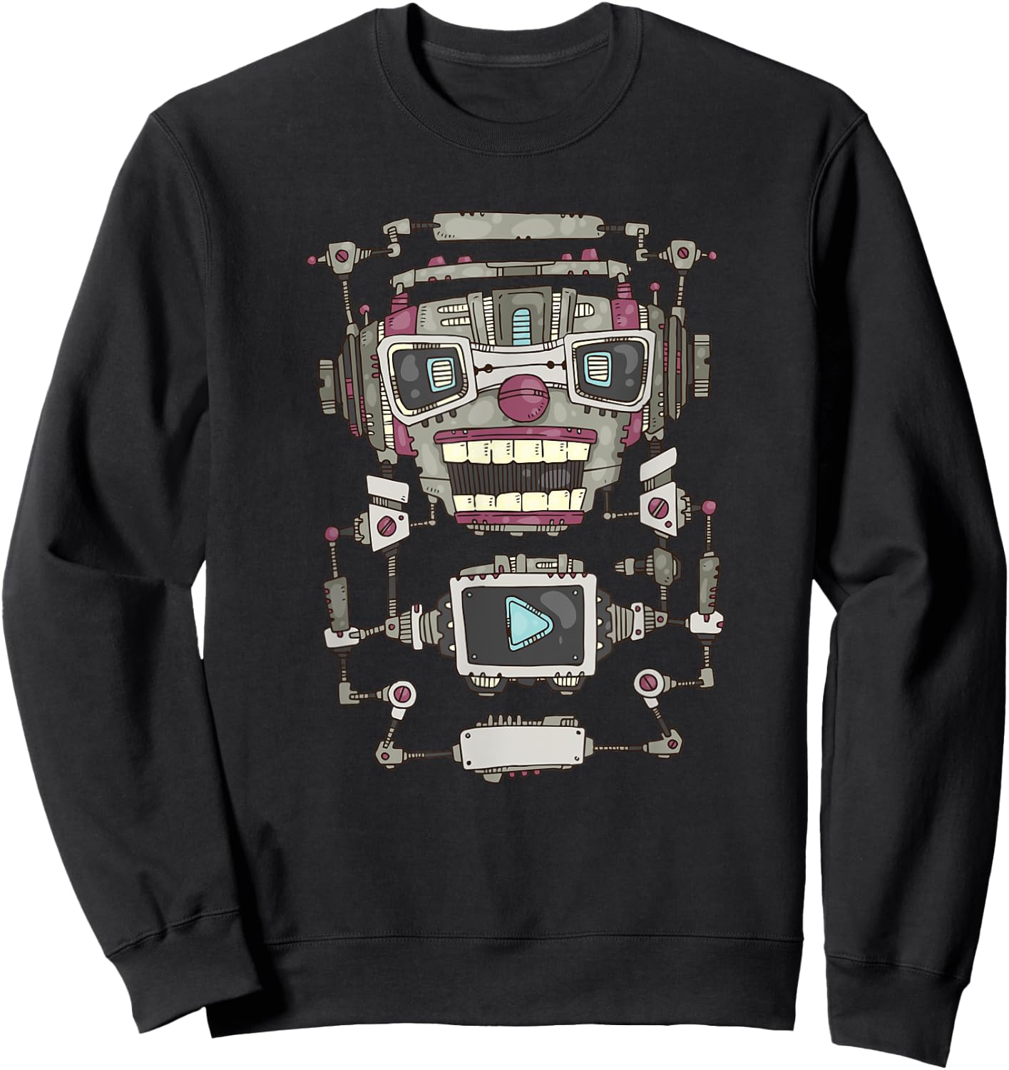 Robotics Robot Design Club AI Engineering Retro Sweatshirt - Sweatshirt | Black