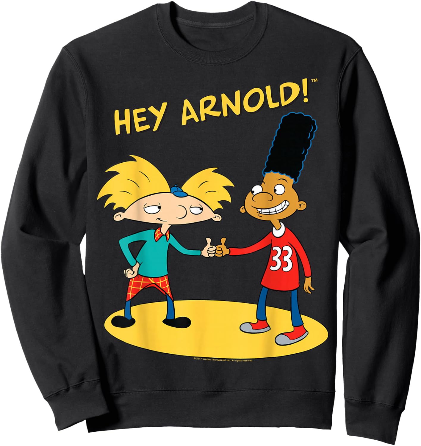 Hey Arnold Characters Handshake Sweatshirt - Sweatshirt | Black