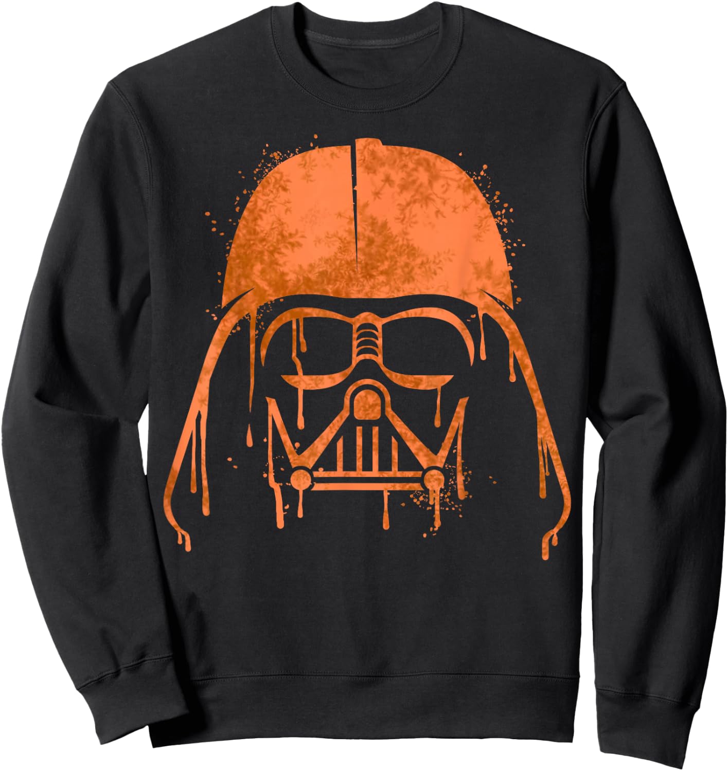 Star Wars Darth Vader Orange Helmet Drip Halloween Sweatshirt - Sweatshirt | Black