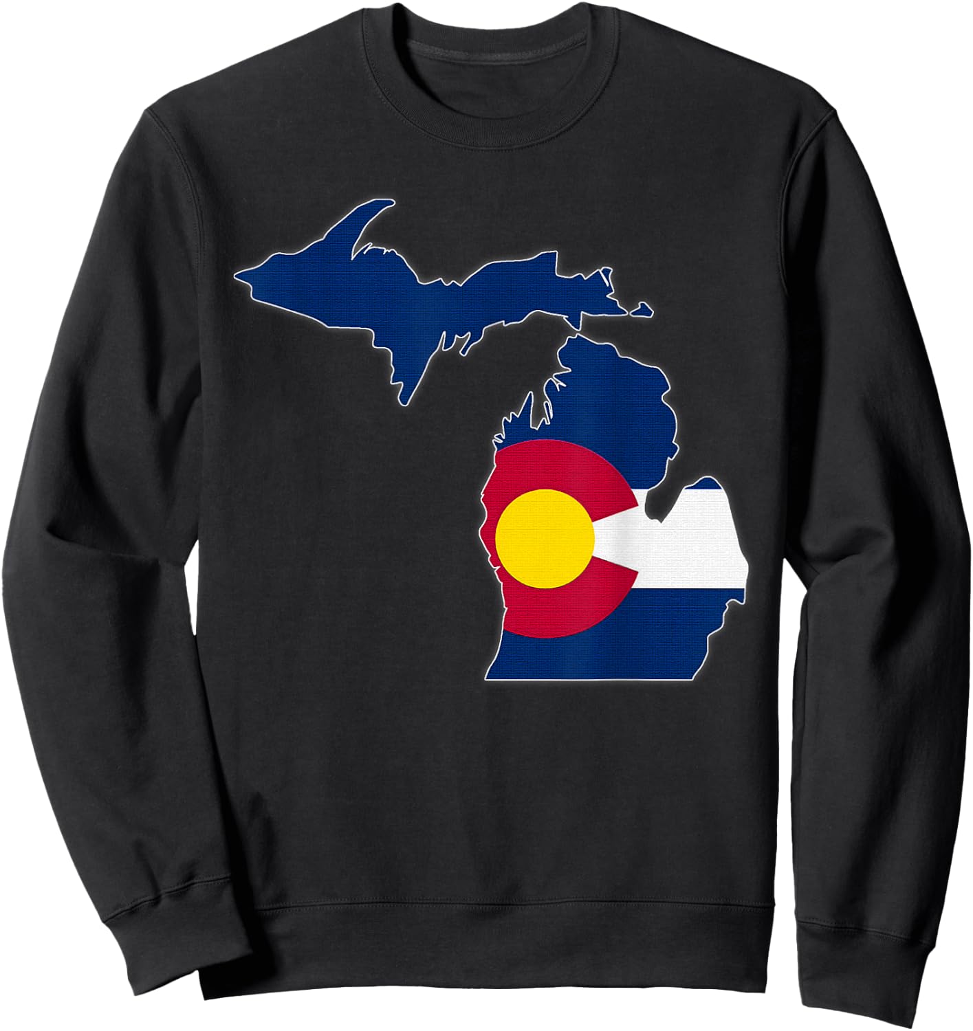MICHIGAN STATE MAP COLORADO CO Flag Roots Men Women Gift Sweatshirt - Sweatshirt | Black