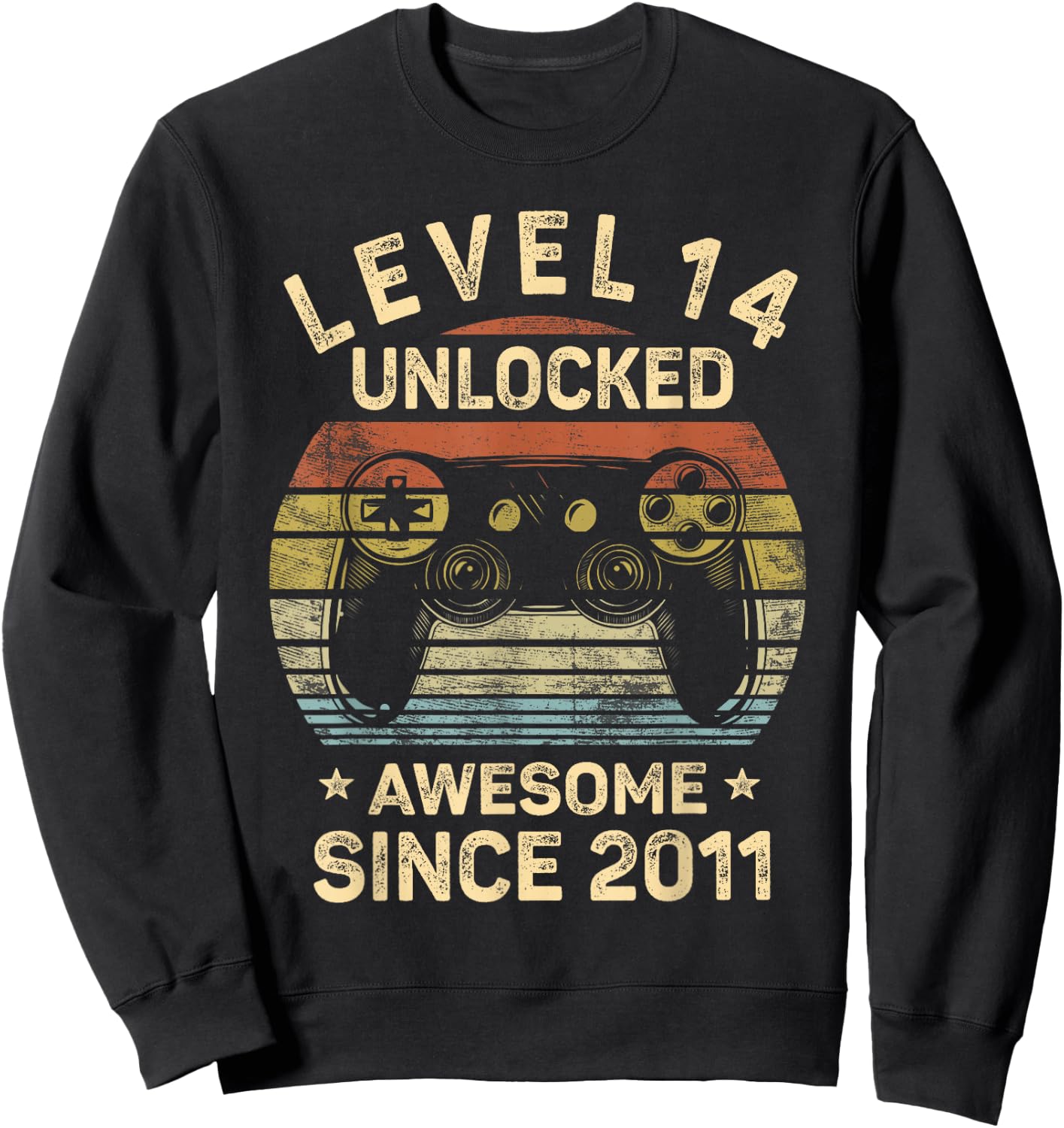 Level 14 Unlocked 14th Birthday 14 Year Old Gifts Gamer Bday Sweatshirt - Sweatshirt | Black