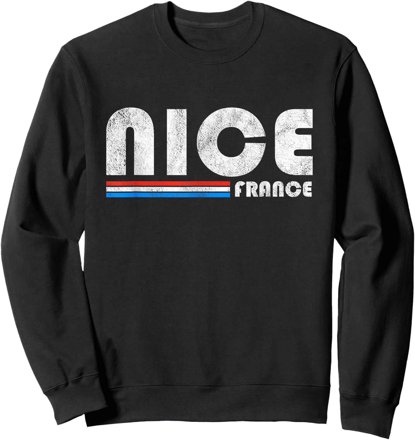 Nice France Retro Vintage Travel Vacation Gift Sweatshirt - Sweatshirt | Black