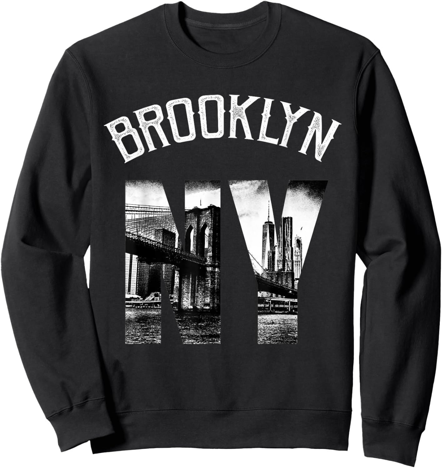Vintage Brooklyn New York Skyline Shirt Sweatshirt - Sweatshirt | Black