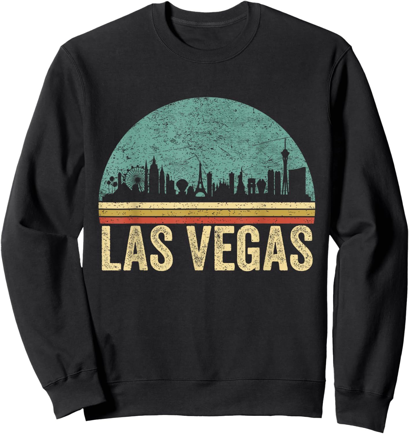 Vintage Retro Las Vegas Souvenir Skyline Las Vegas Sweatshirt - Sweatshirt | Black