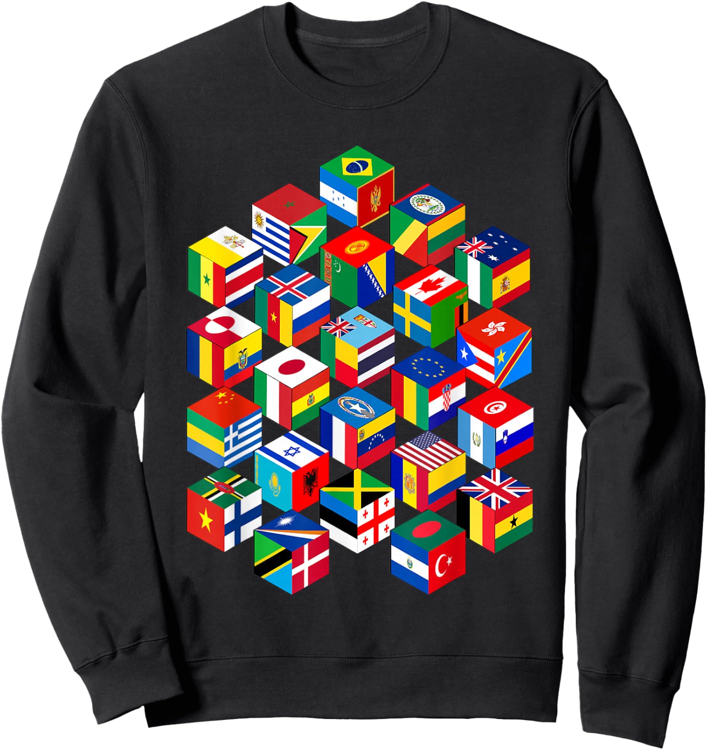 Flags of The World, International Sweatshirt - Sweatshirt | Black