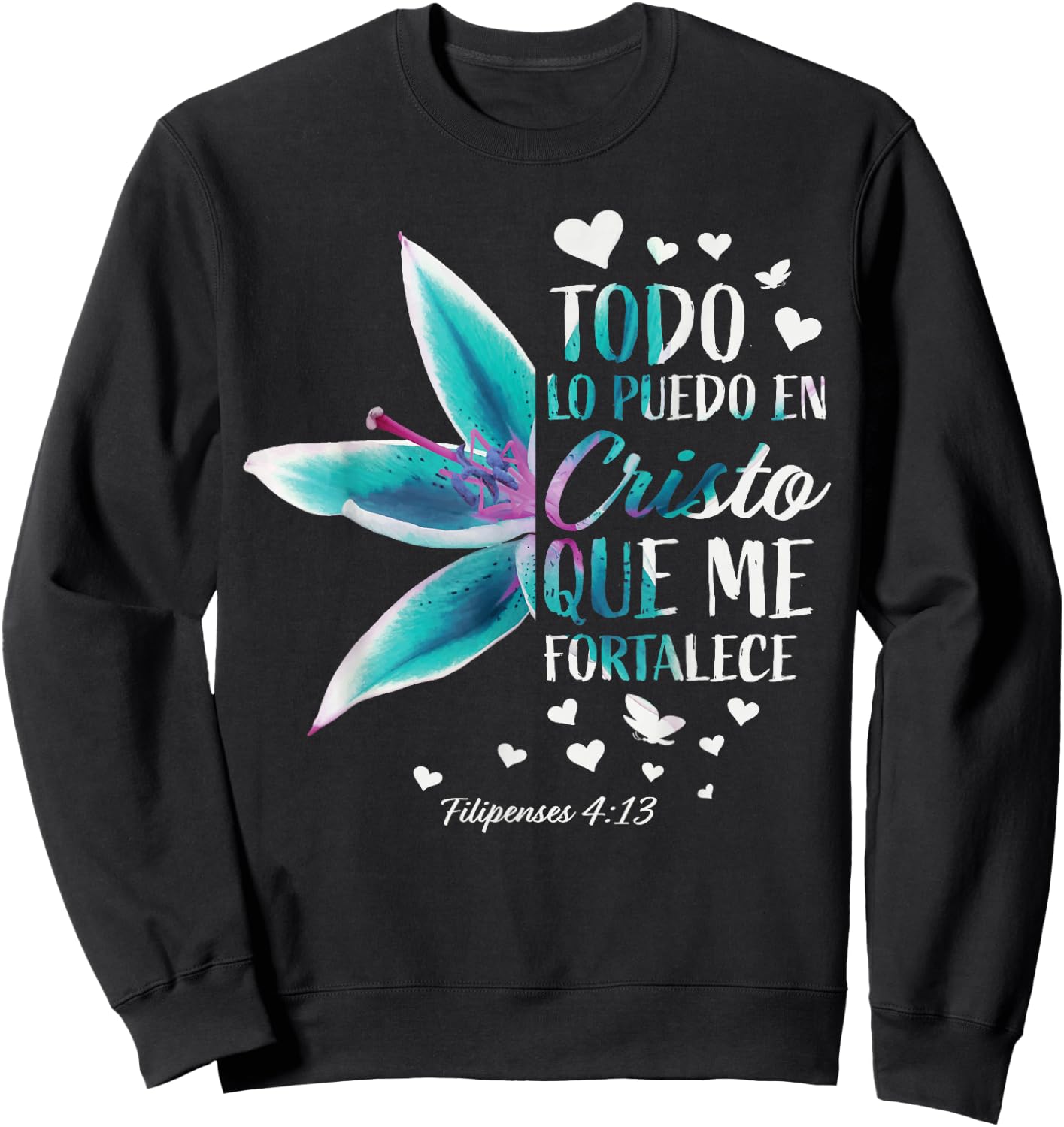 Christian Verse Gifts Religious Spanish Women Wife Mom Her Sweatshirt - Sweatshirt | Black