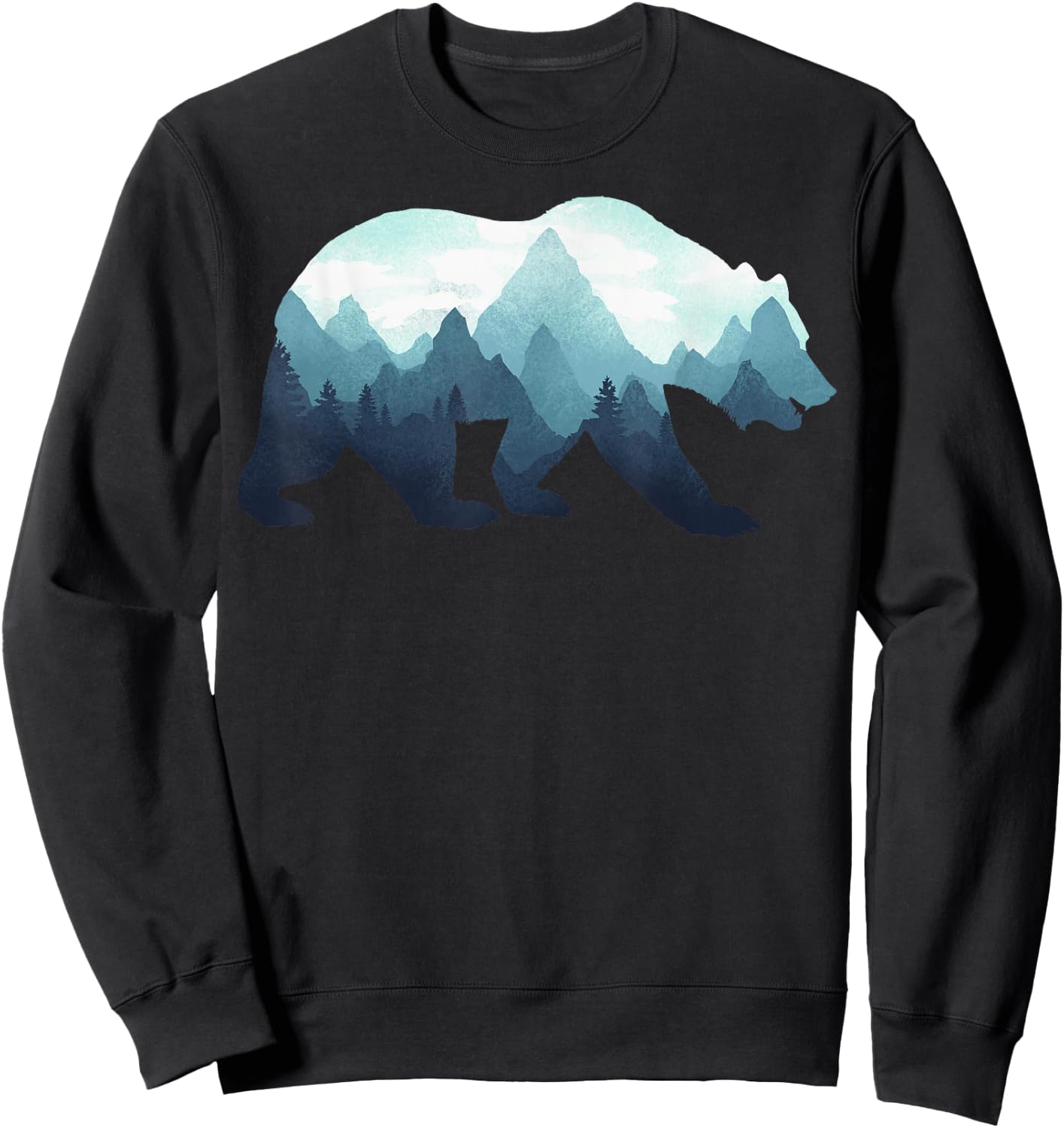 Bear Double Exposure Surreal Wildlife Animal Sweatshirt - Sweatshirt | Black