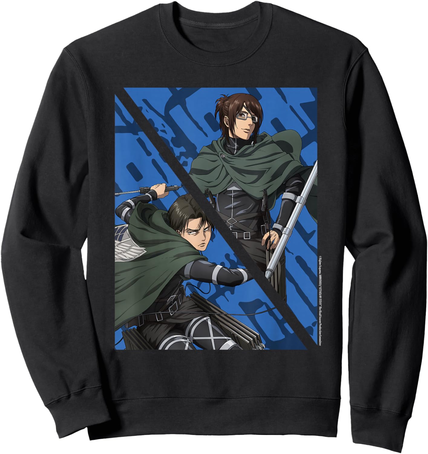 Attack on Titan Final Season - Levi Ackerman & Hange Zoe Sweatshirt - Sweatshirt | Black