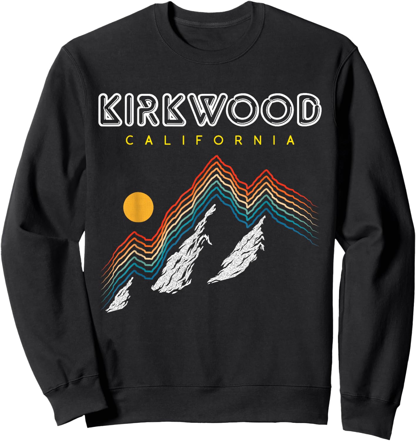 Kirkwood, California - USA Ski Resort 1980s Retro Sweatshirt - Sweatshirt | Black