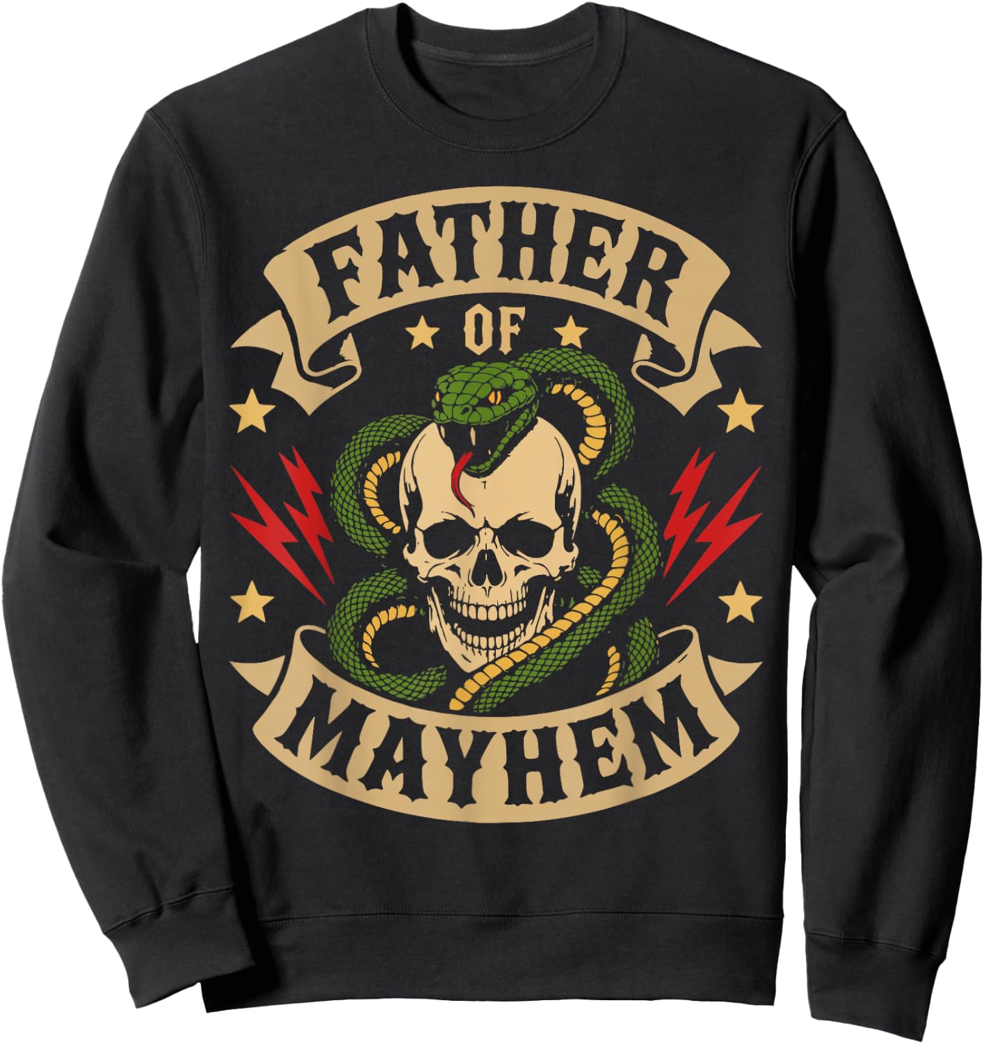Father of Mayhem Men Dad Funny Father's Day Matching Family Sweatshirt - Sweatshirt | Black