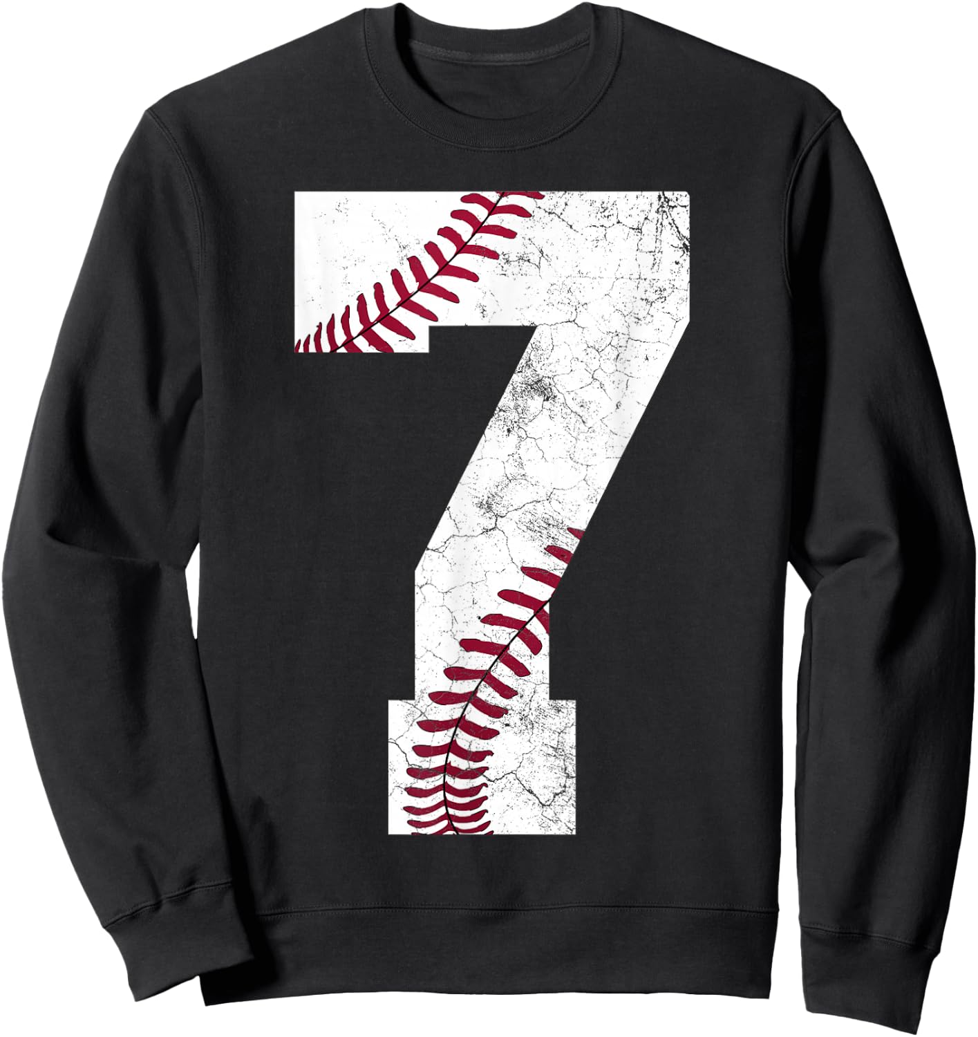 7th Birthday 2019 Baseball Boys Kids Seven 7 Seventh Gift Sweatshirt - Sweatshirt | Black