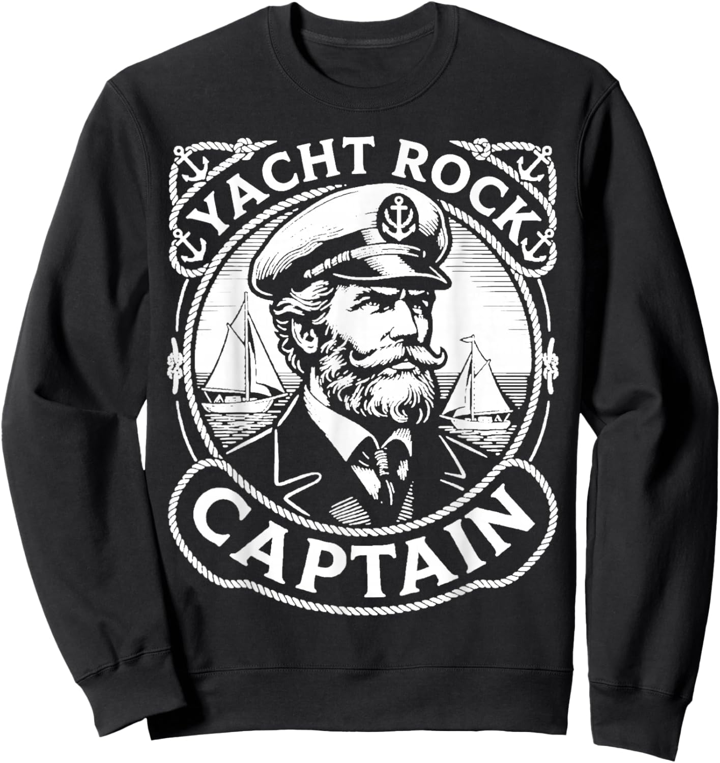 Funny Nautical Yacht Rock Captain Sweatshirt - Sweatshirt | Black