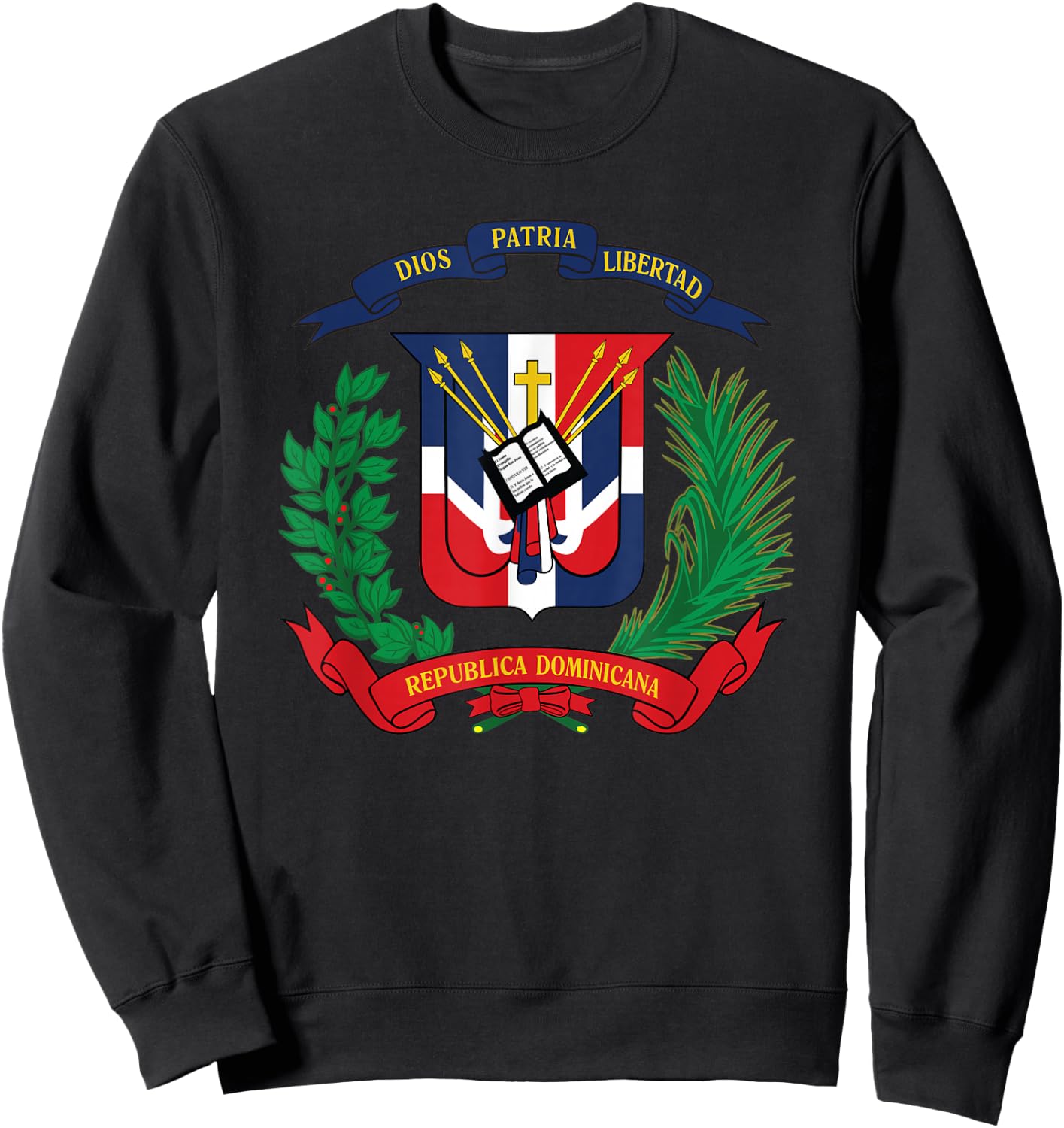 Coat of Arms Republica Dominicana Bandera Dominican Flag Sweatshirt - Sweatshirt | Black