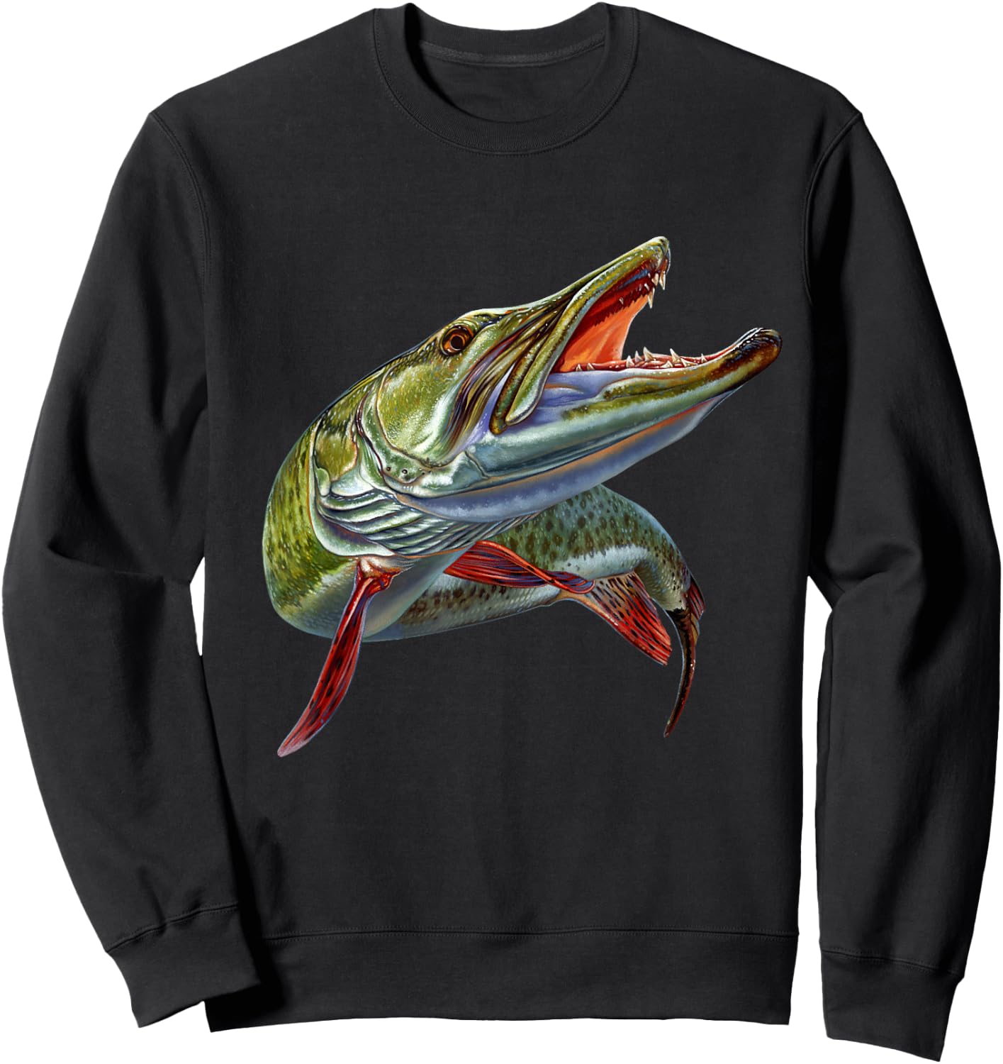 Muskie Hunter Musky Fisherman Lure Fly Fishing Novelty Gifts Sweatshirt - Sweatshirt | Black