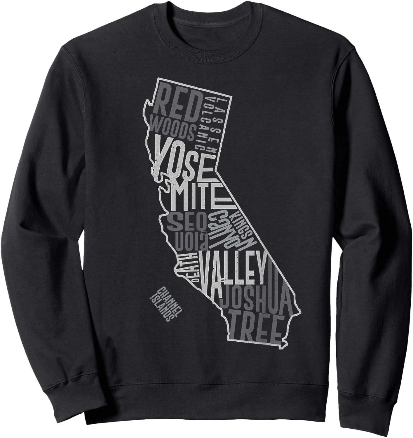 California National Parks Shirt Vintage Cali Parks Map Sweatshirt - Sweatshirt | Black