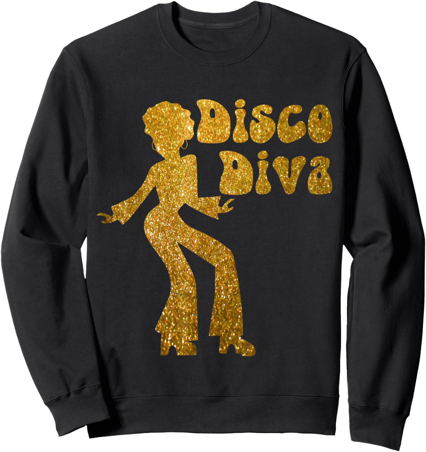 Disco Diva - Retro 70's Seventies Retro Disco Ball Sweatshirt - Sweatshirt | Black