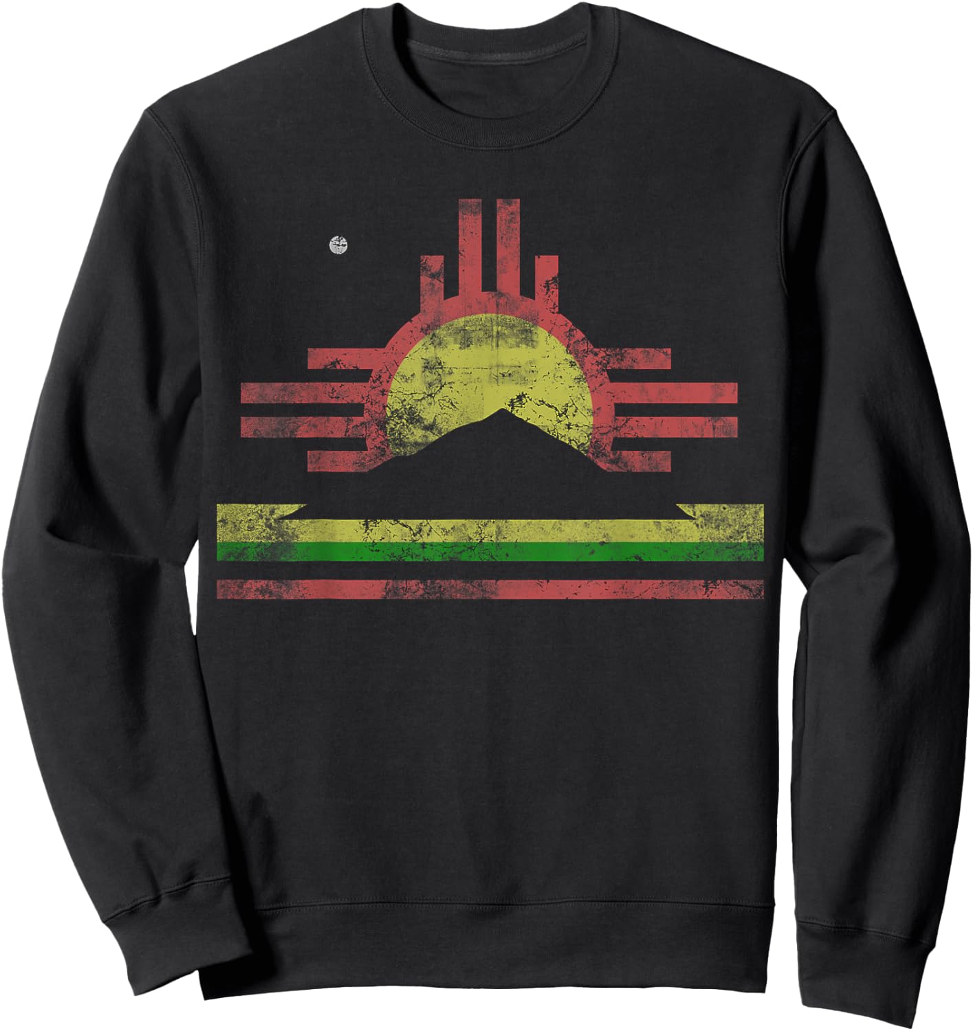 Roswell Flag New Mexico Vintage Distressed Fade Sweatshirt - Sweatshirt | Black
