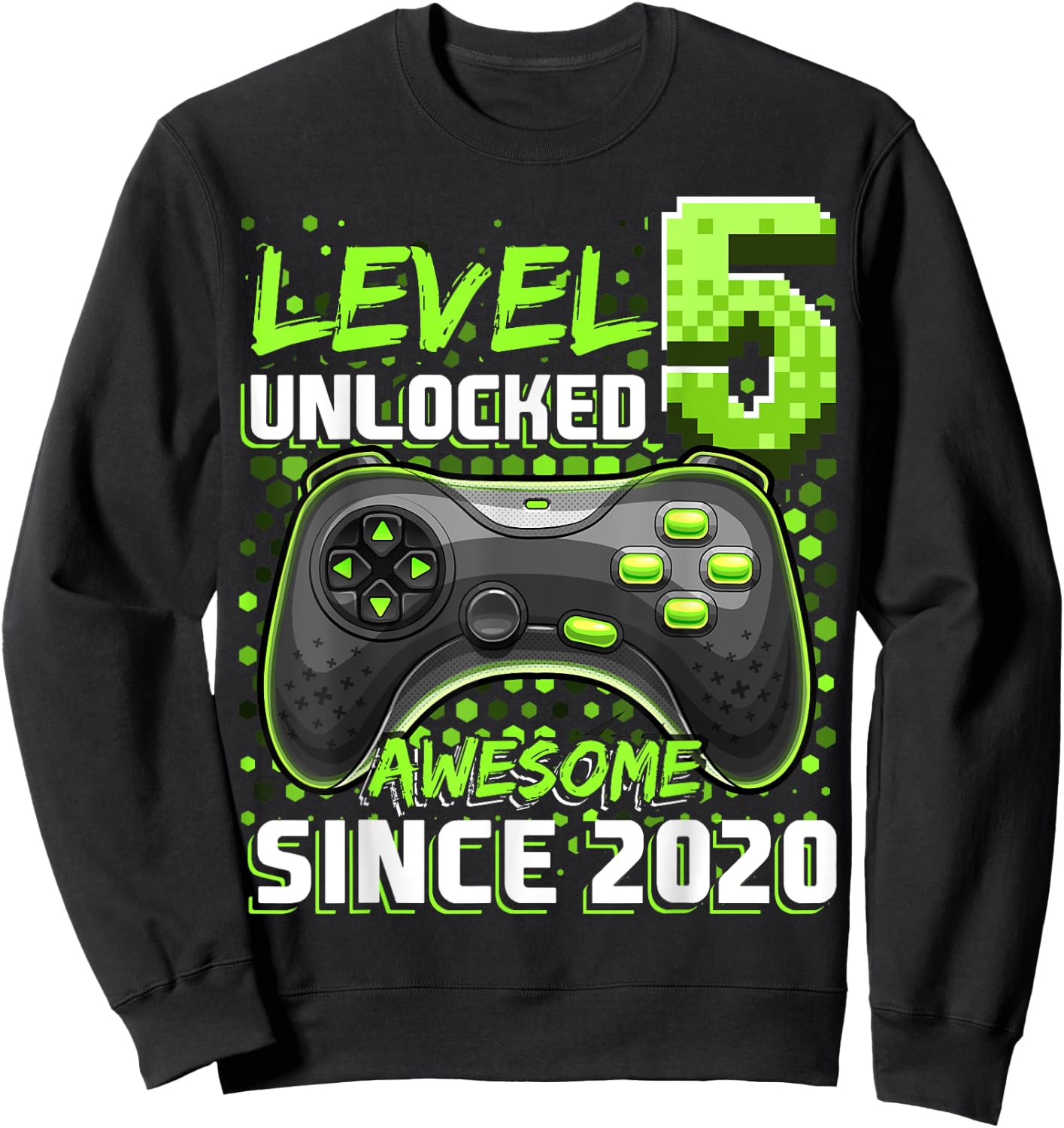 5th Birthday Boy Level 5 Gamer 5 Year Video Game Party Sweatshirt - Sweatshirt | Black