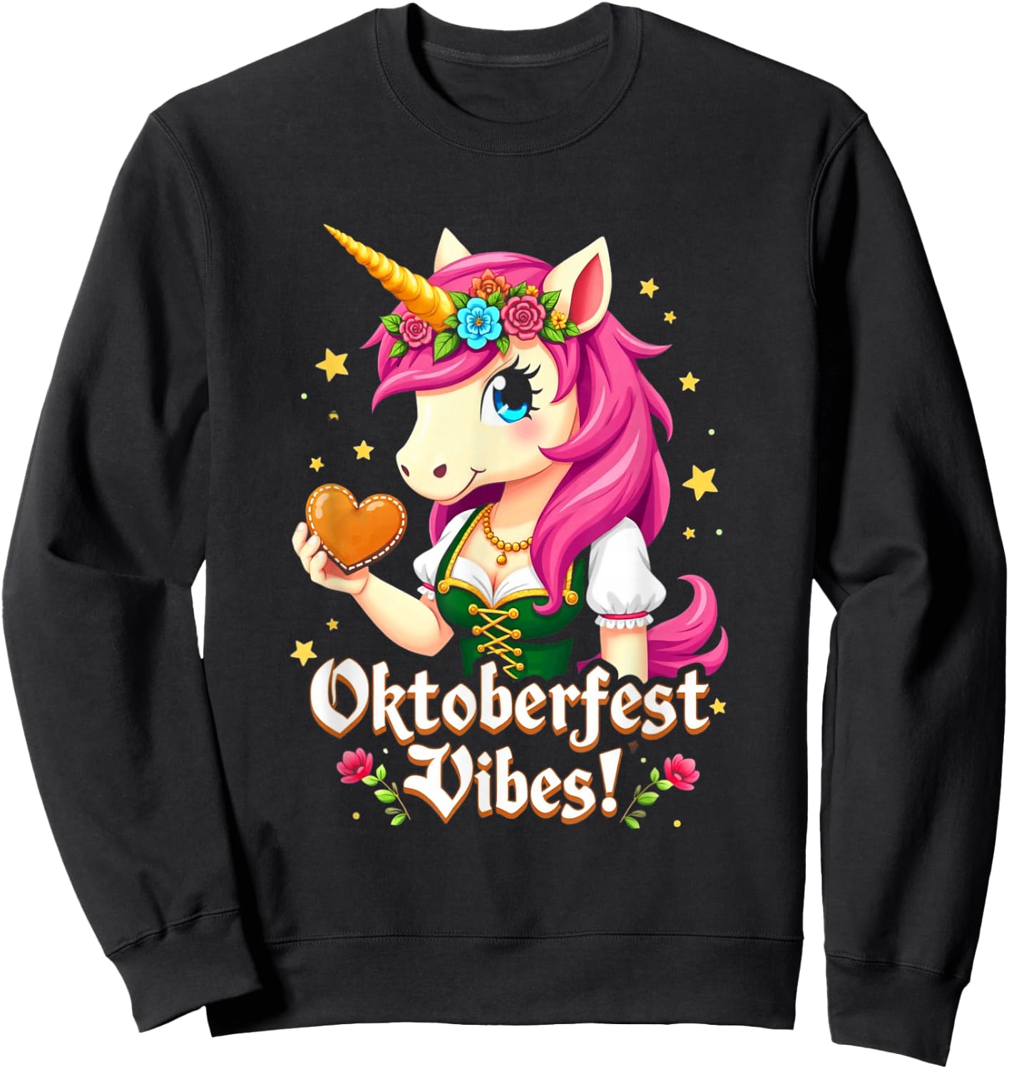 German Unicorn Drindl Funny Oktoberfest Vibes Kids Teens Sweatshirt - Sweatshirt | Black
