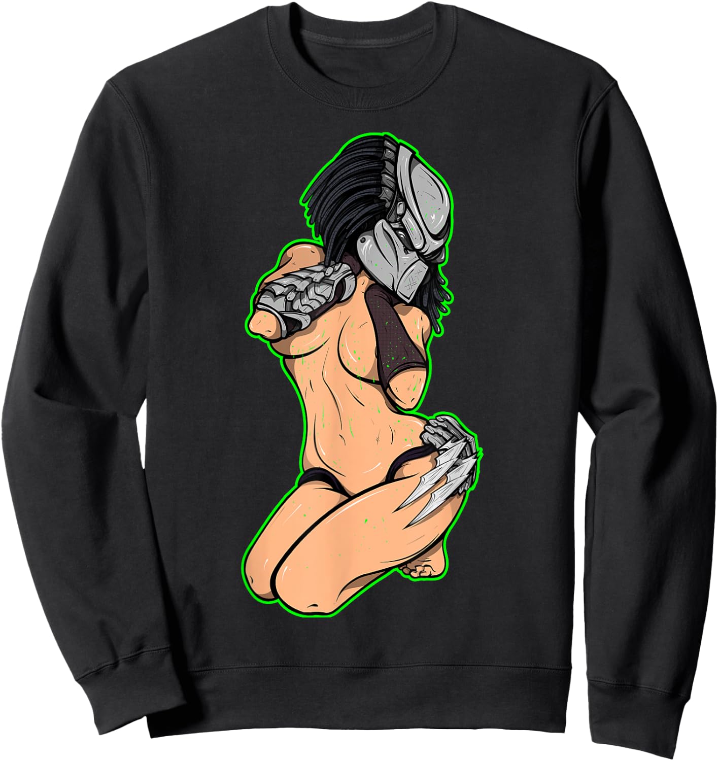 Predator Alien Hunter Pinup Girl Sweatshirt - Sweatshirt | Black
