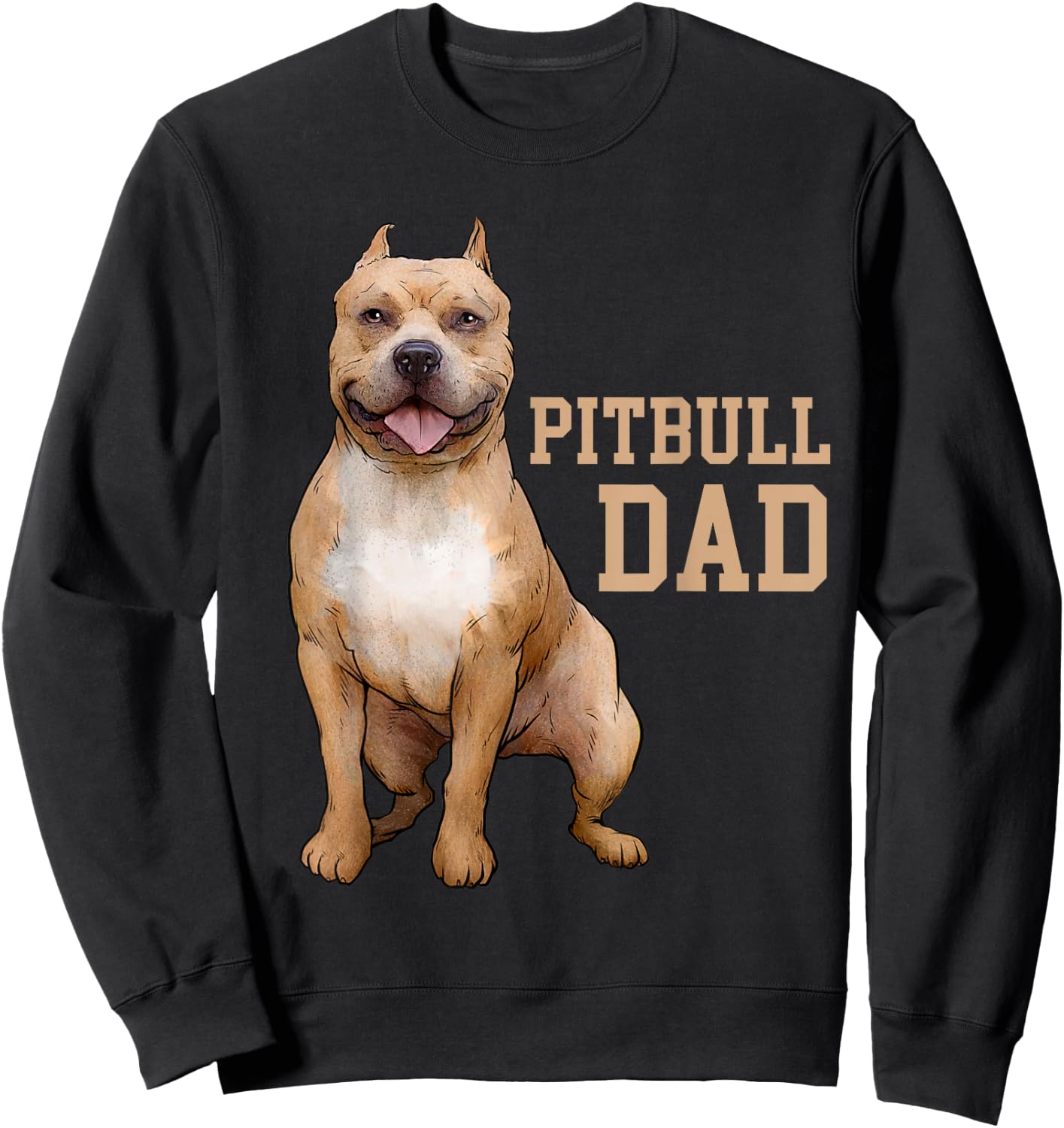 Pitbull Dad Pittie Dog Bully Pit Bull Papa Gift Fathers Day Women Kids Sweatshirt - Sweatshirt | Black