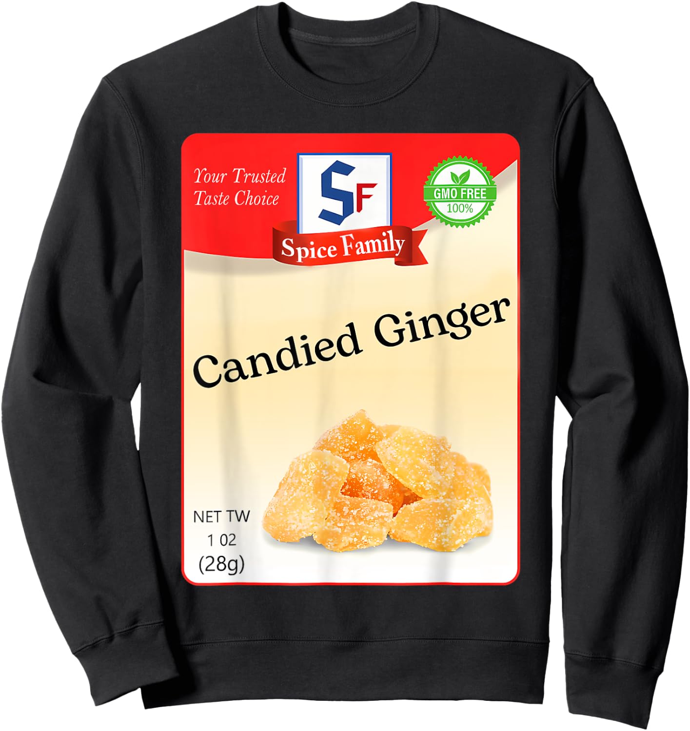 Candied Ginger Condiment Holiday Spice Group Costumes Sweatshirt - Sweatshirt | Black