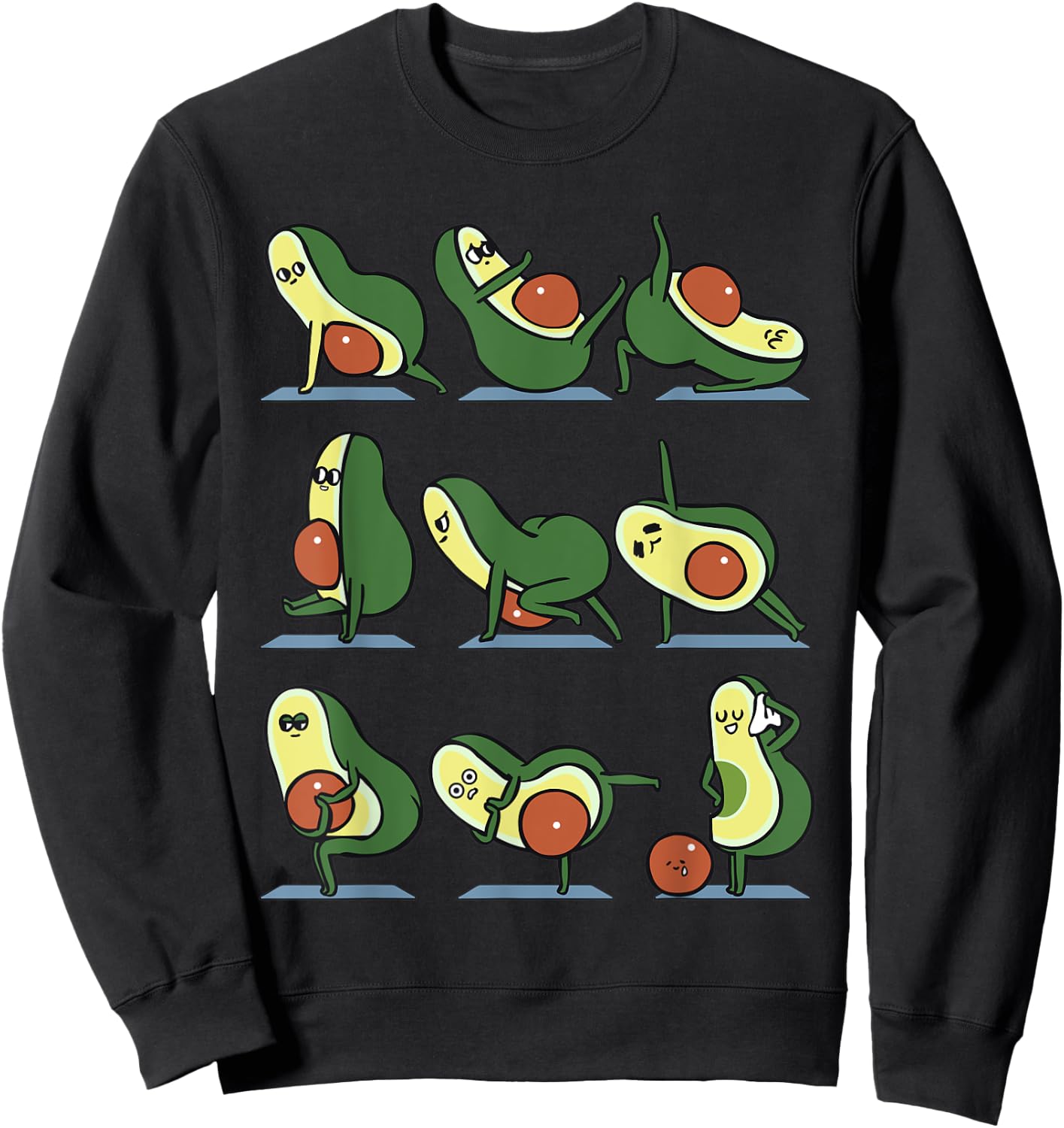 Avocado Yoga For A Flat Tummy Sweatshirt - Sweatshirt | Black