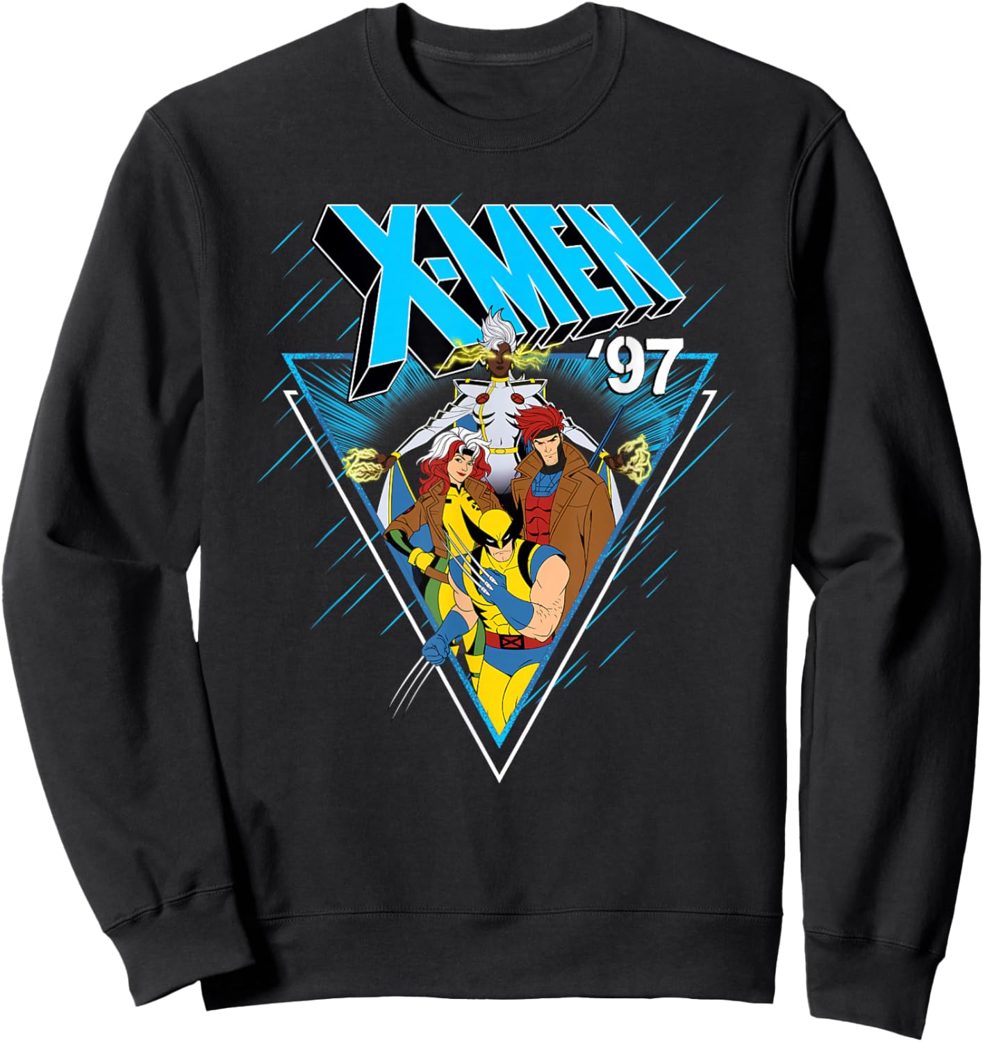 Marvel X-Men '97 Storm Rogue Gambit Wolverine Triangle Sweatshirt - Sweatshirt | Black