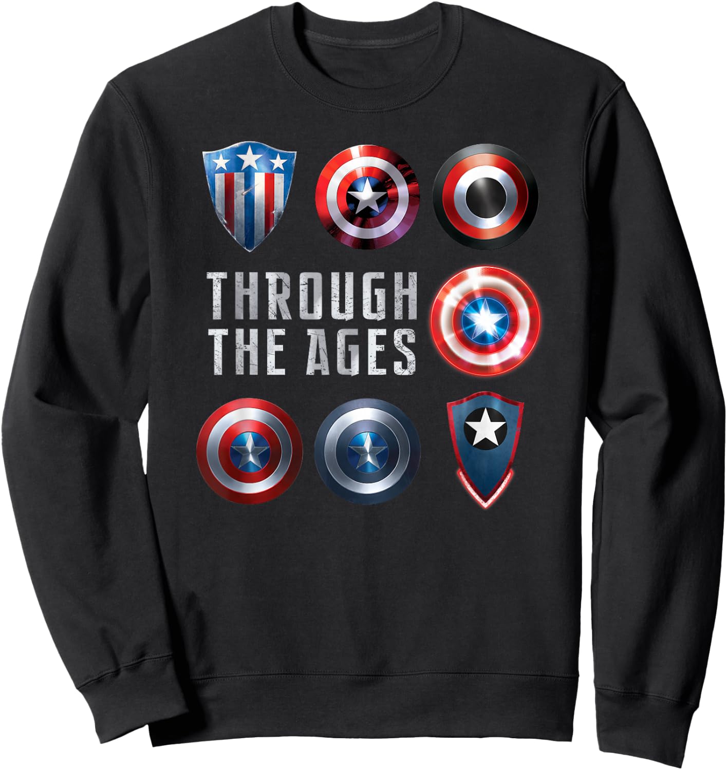 Marvel Captain America Shield Styles Sweatshirt - Sweatshirt | Black