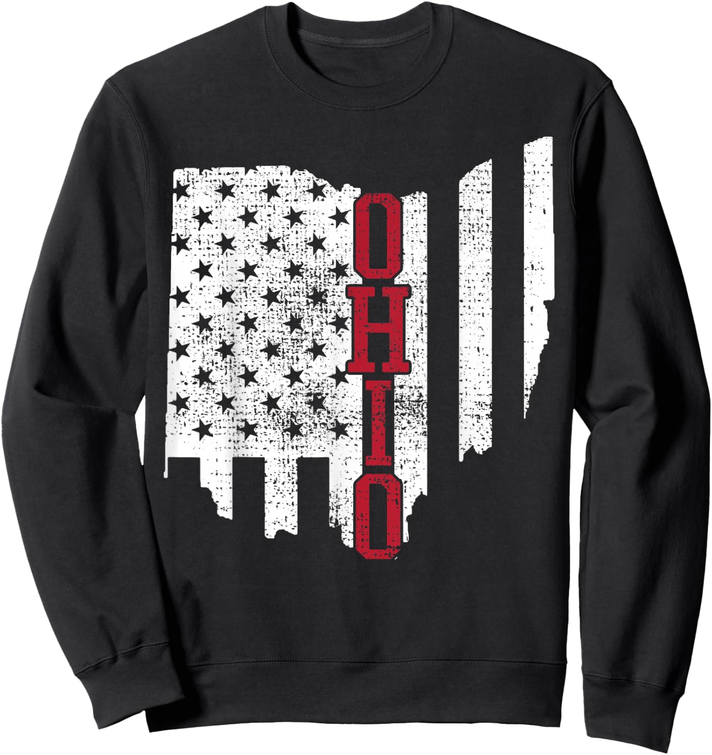 4th of July Ohio USA US Flag States Vintage Sweatshirt - Sweatshirt | Black