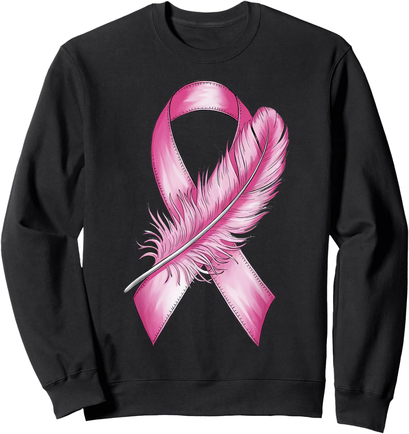 Pink Ribbon Breast Cancer Awareness Sweatshirt - Sweatshirt | Black