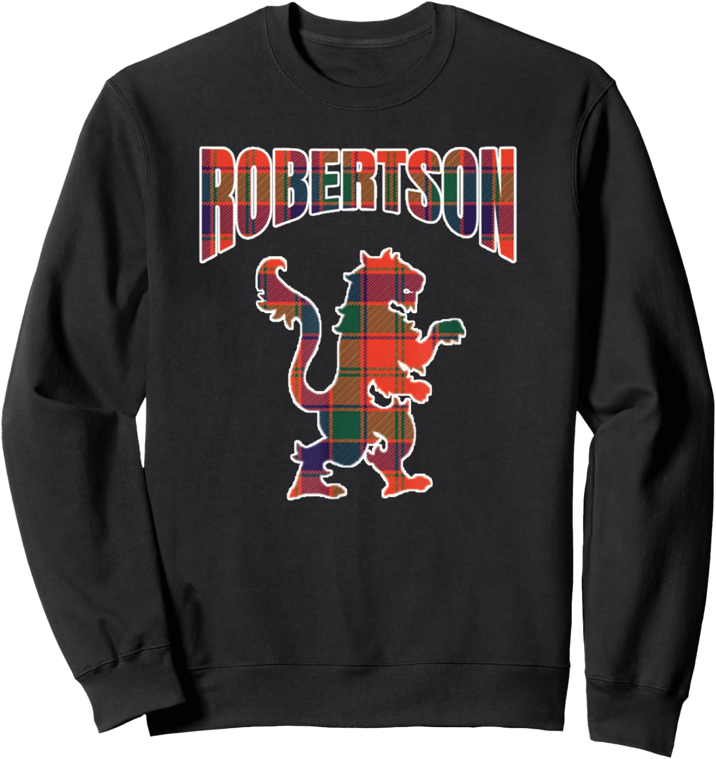 Robertson Clan Kilt Tartan Lion Namesake Scottish Sweatshirt - Sweatshirt | Black