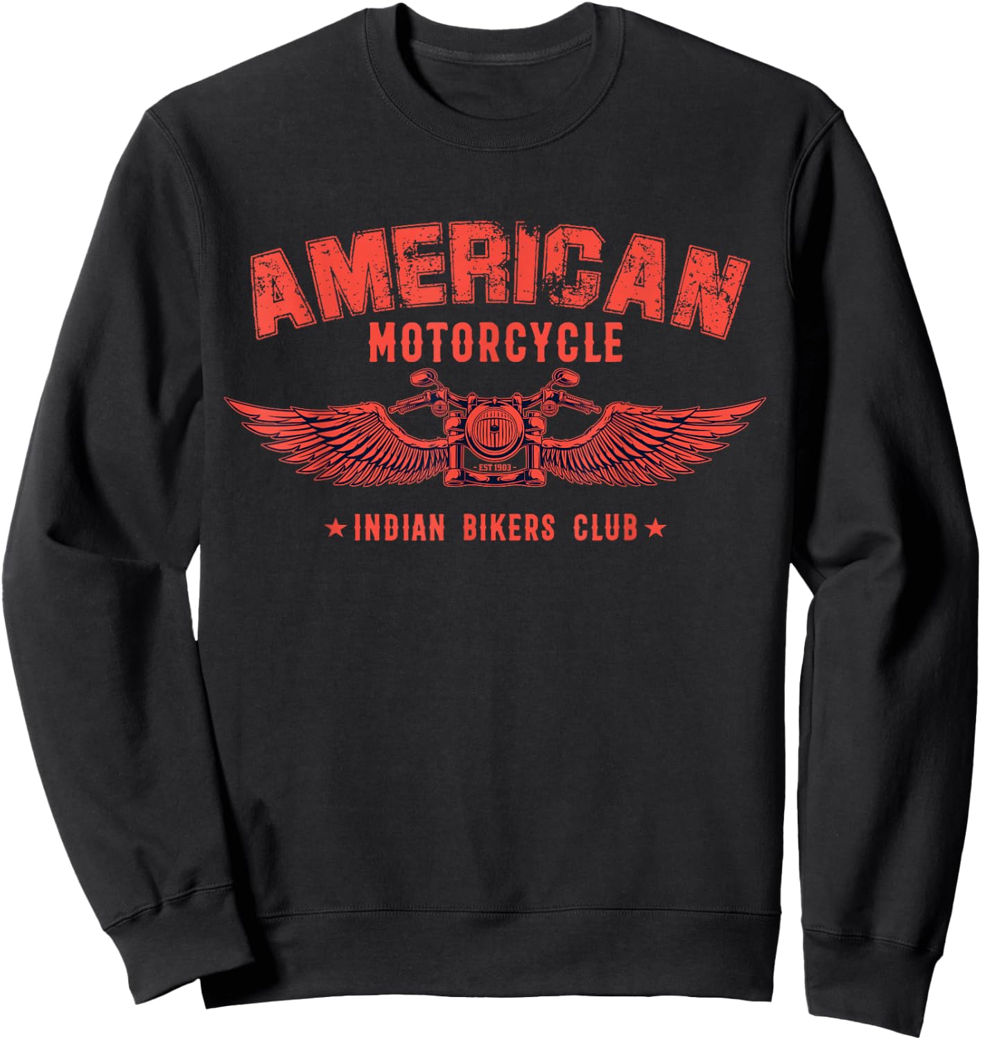 American Motorcycle Indian Bikers Club Sweatshirt - Sweatshirt | Black