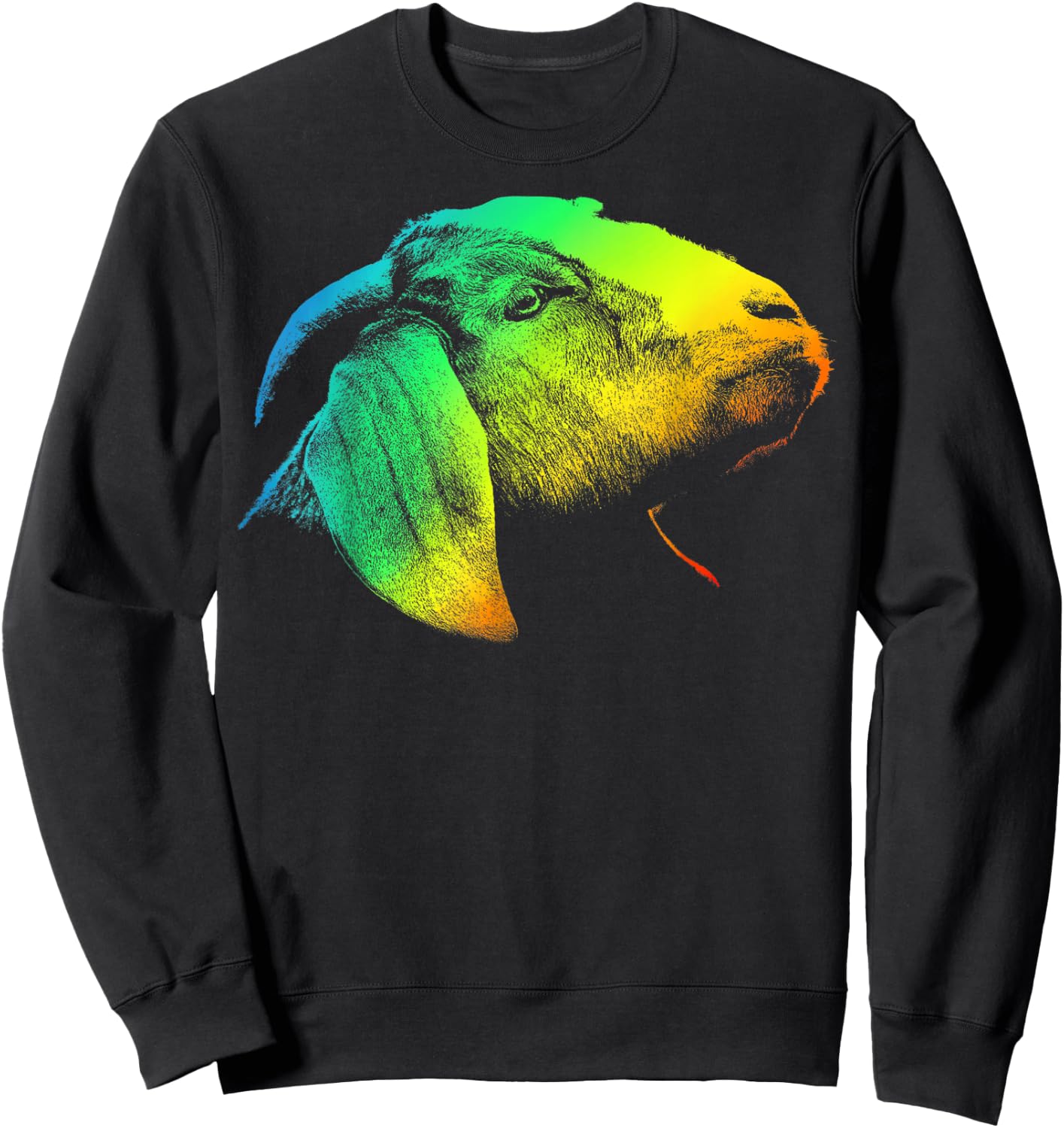 BOER GOAT Colorful Rainbow Retro Sweatshirt - Sweatshirt | Black
