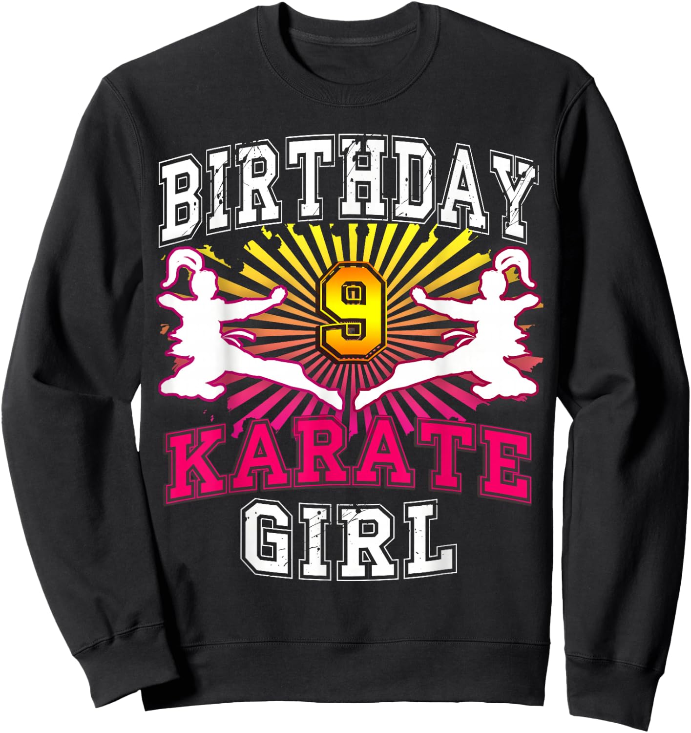9th Birthday Girl - Karate 9 years old Sweatshirt - Sweatshirt | Black