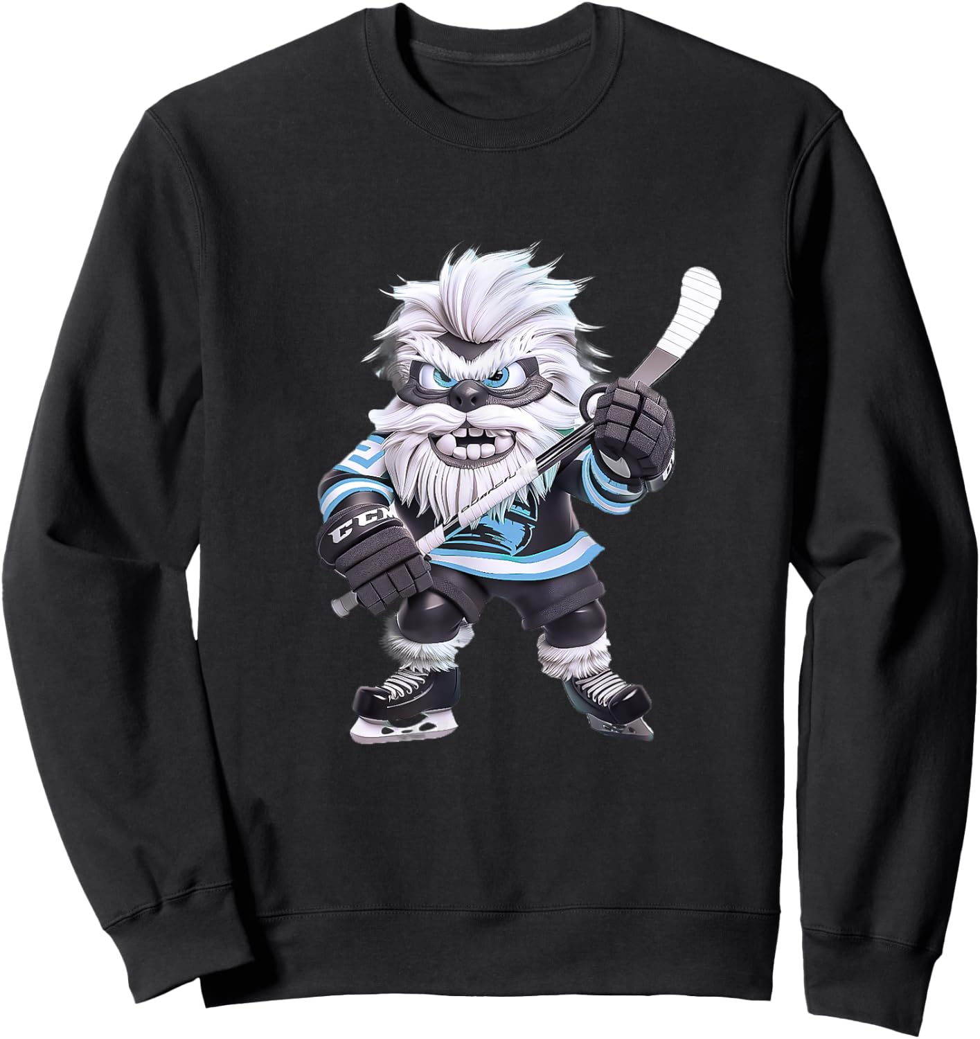 Eddy's Canyon Hockey Utah Hockey , -Adults, Black, Small, Short Sleeve, Modern Casual, Cartoon, Birthday Sweatshirt - Sweatshirt | Black